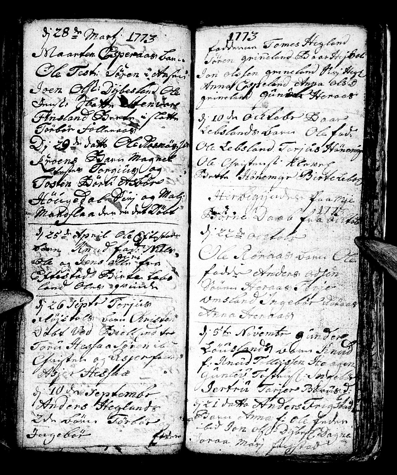 Bjelland sokneprestkontor, SAK/1111-0005/F/Fb/Fbb/L0001: Parish register (copy) no. B 1, 1732-1782, p. 98