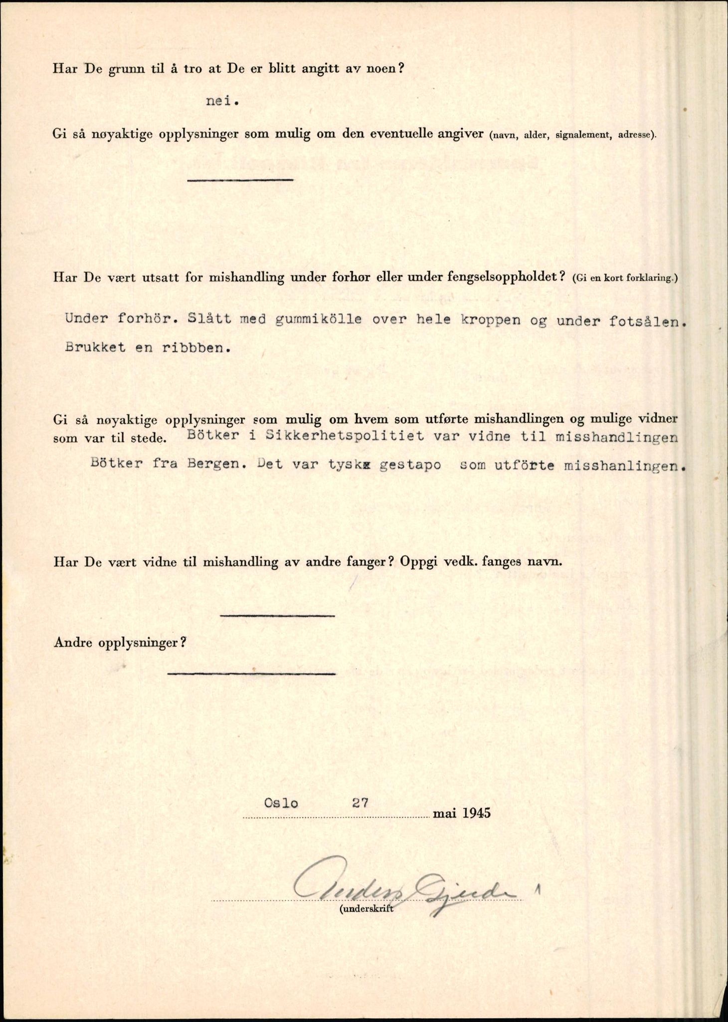 Rikspolitisjefen, AV/RA-S-1560/L/L0005: Gidske, Peder Martin -  Hansell, Georg, 1940-1945, p. 62
