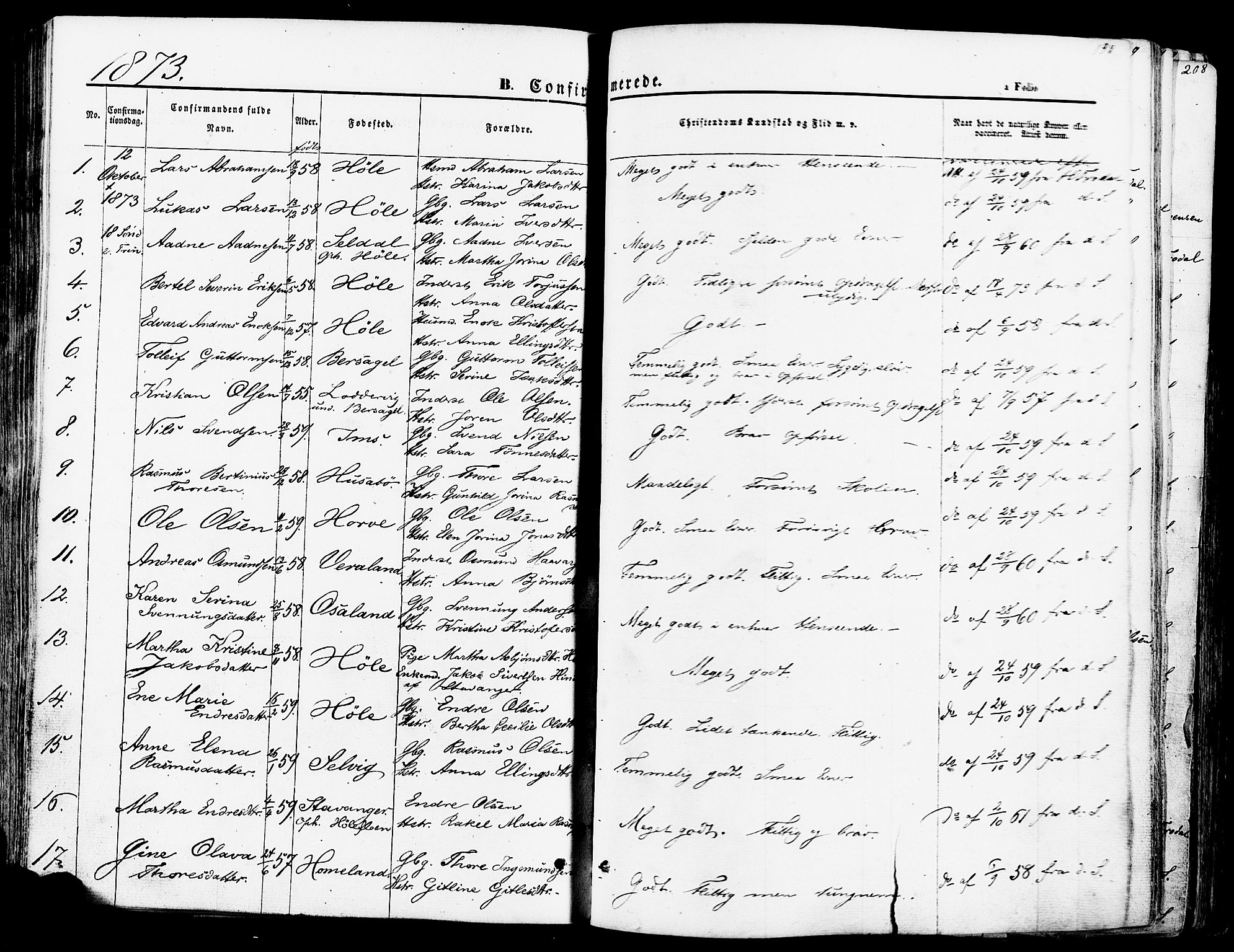 Høgsfjord sokneprestkontor, SAST/A-101624/H/Ha/Haa/L0002: Parish register (official) no. A 2, 1855-1885, p. 198