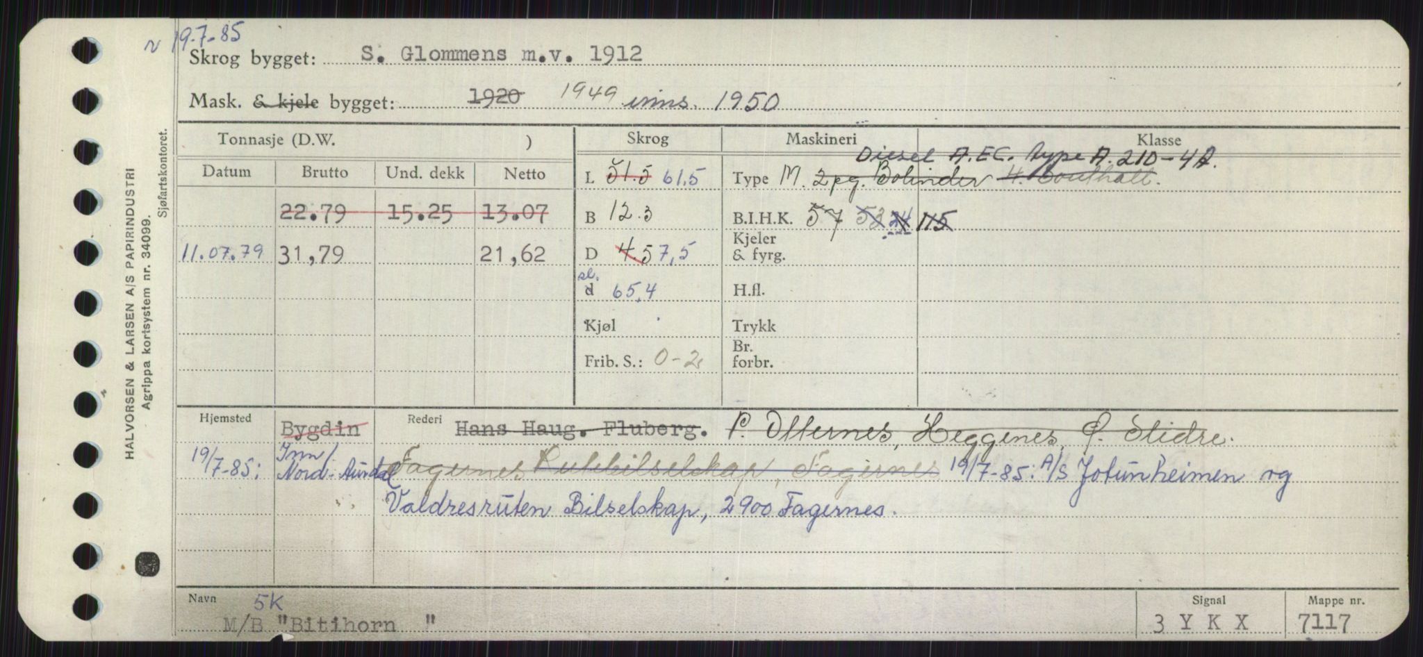 Sjøfartsdirektoratet med forløpere, Skipsmålingen, RA/S-1627/H/Ha/L0001/0001: Fartøy, A-Eig / Fartøy A-Bjøn, p. 939