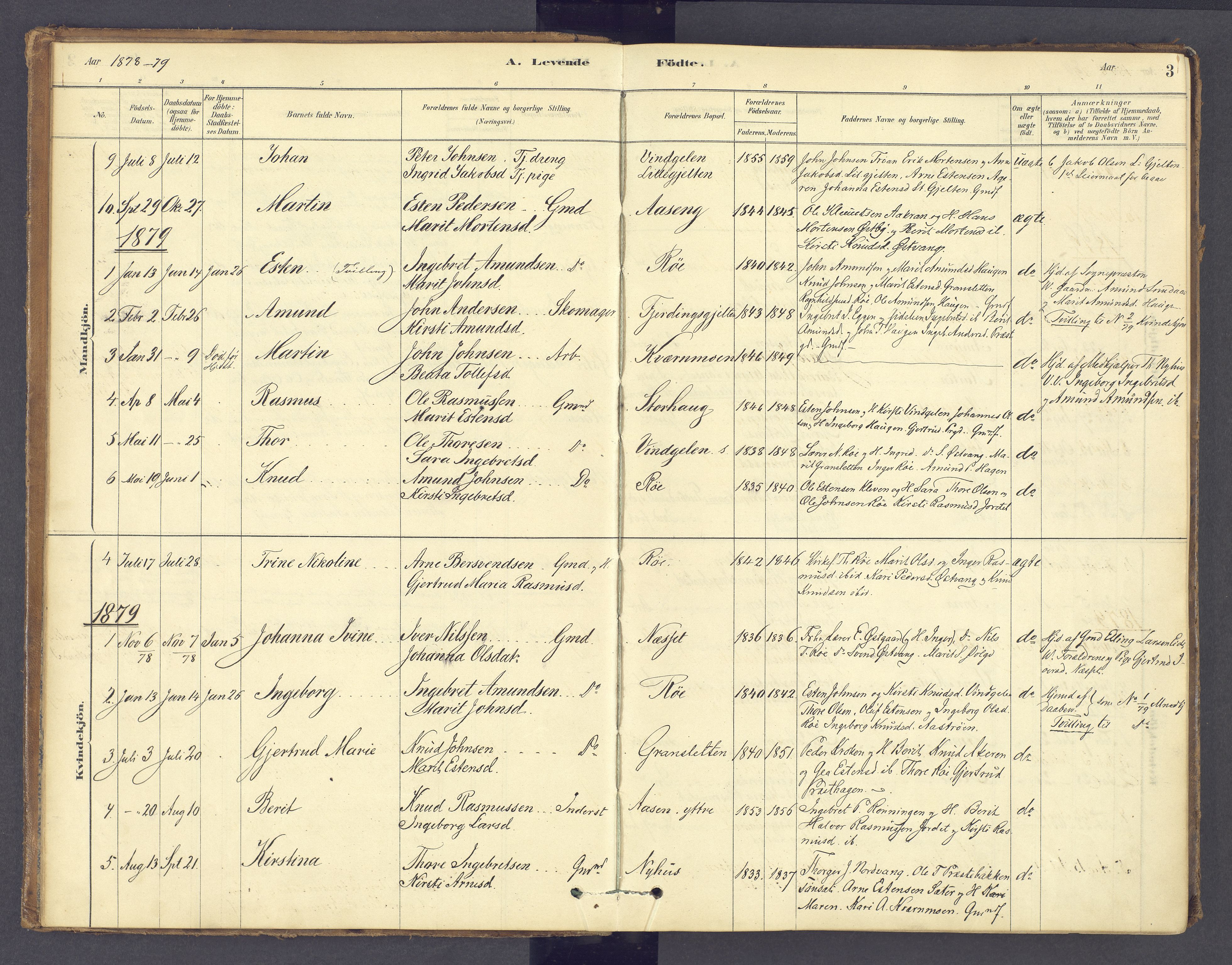 Tolga prestekontor, SAH/PREST-062/K/L0012: Parish register (official) no. 12, 1877-1925, p. 3