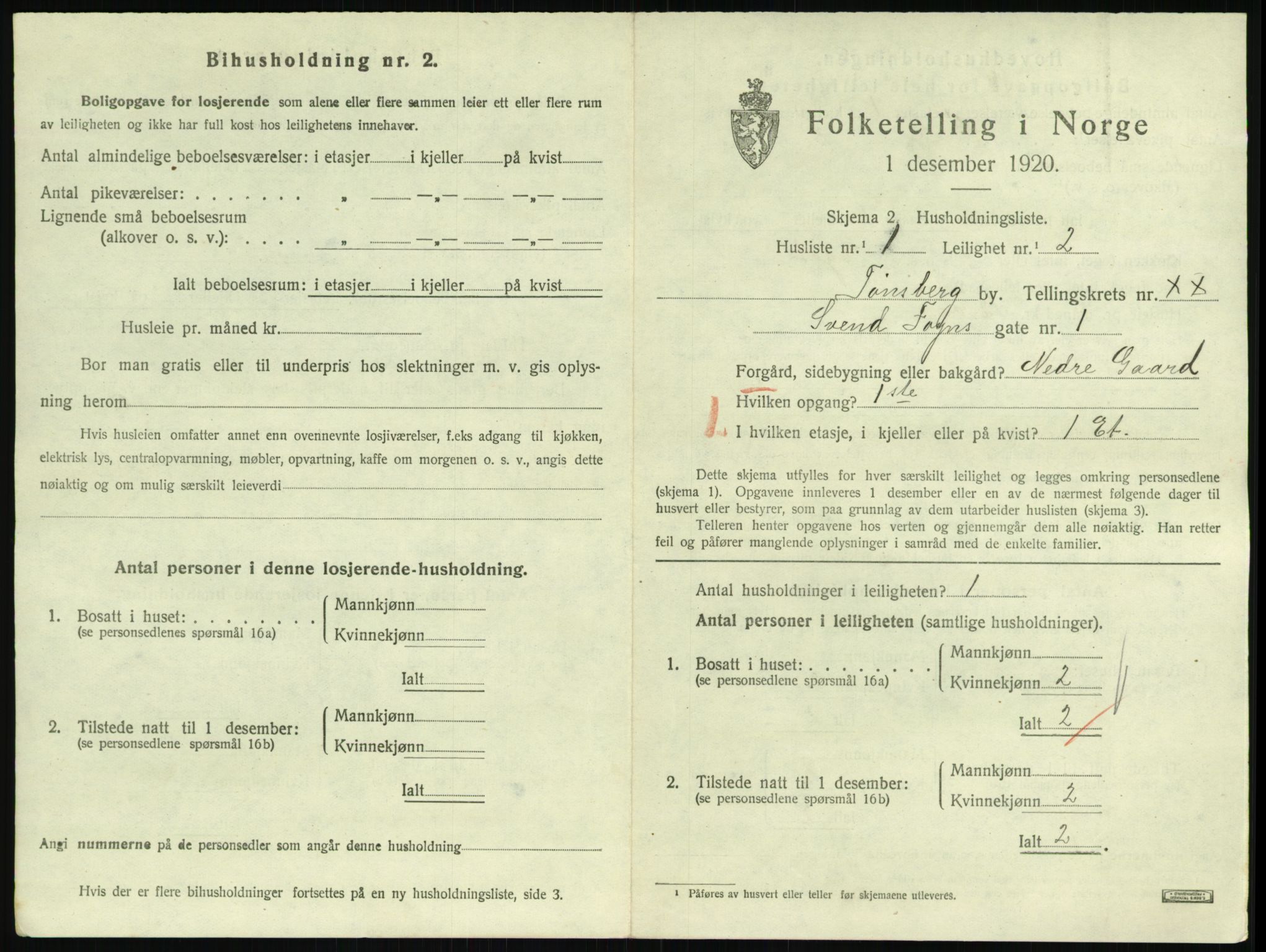 SAKO, 1920 census for Tønsberg, 1920, p. 7337