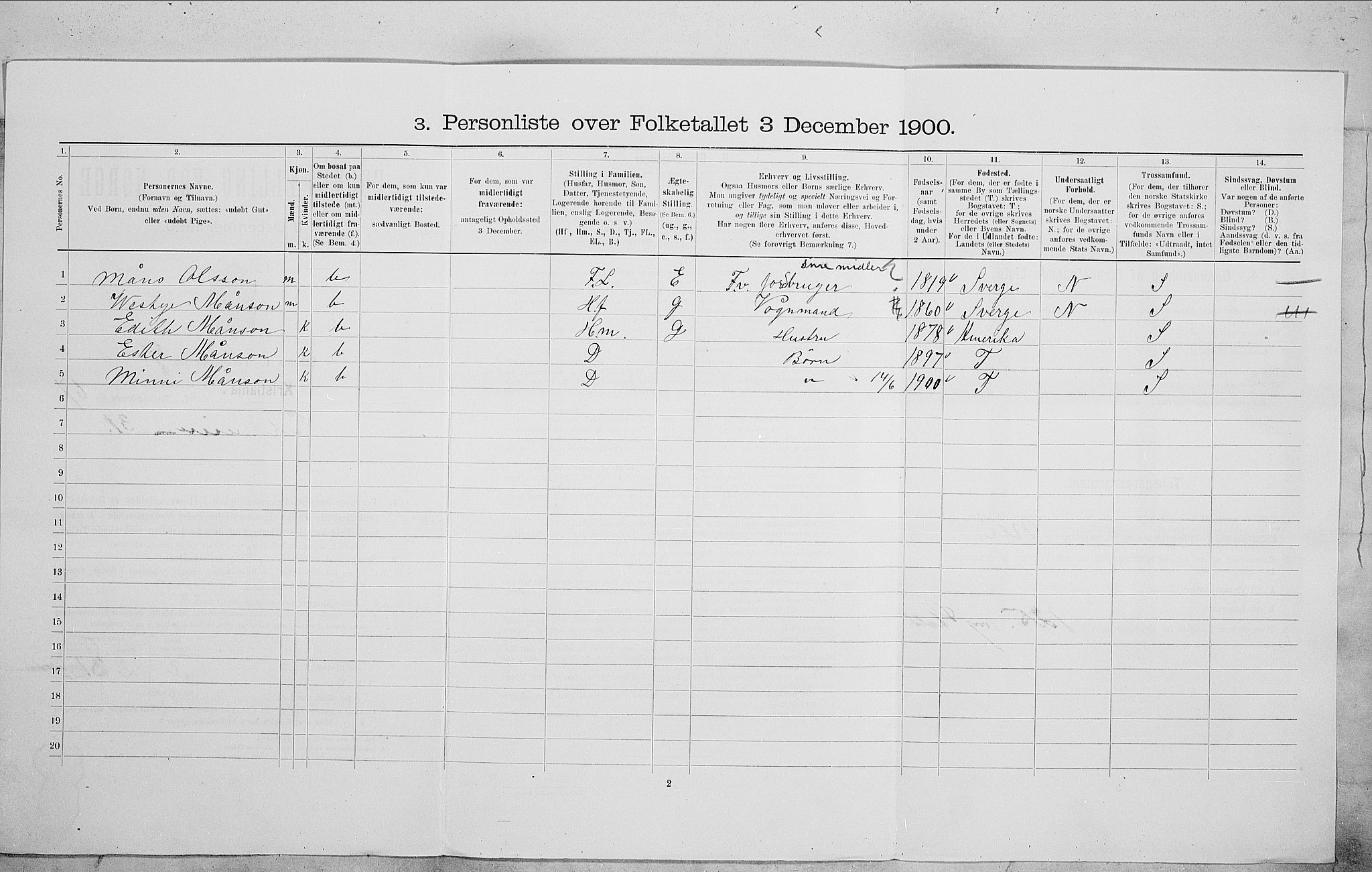 SAO, 1900 census for Kristiania, 1900, p. 70445