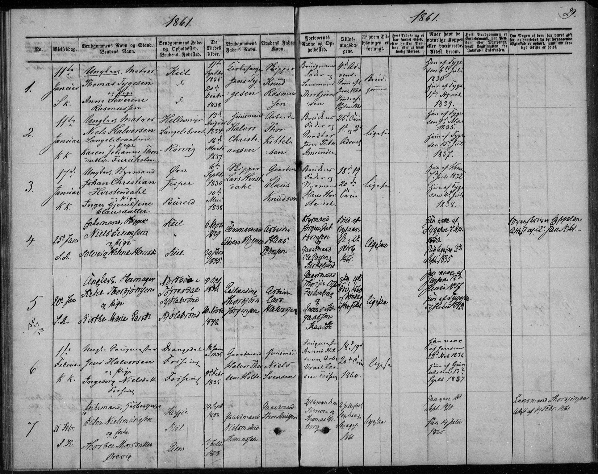 Sannidal kirkebøker, AV/SAKO-A-296/F/Fa/L0010: Parish register (official) no. 10, 1855-1873, p. 29