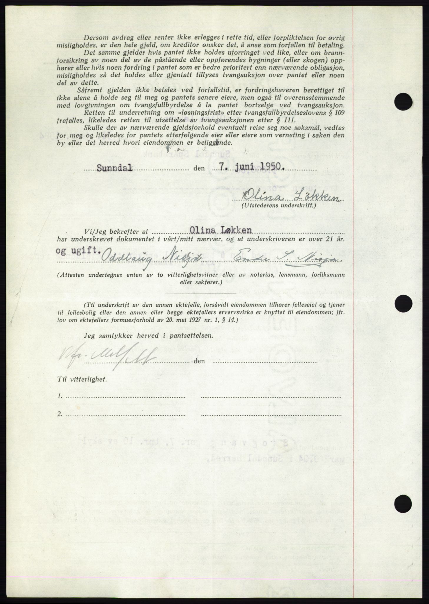 Nordmøre sorenskriveri, AV/SAT-A-4132/1/2/2Ca: Mortgage book no. B105, 1950-1950, Diary no: : 1927/1950