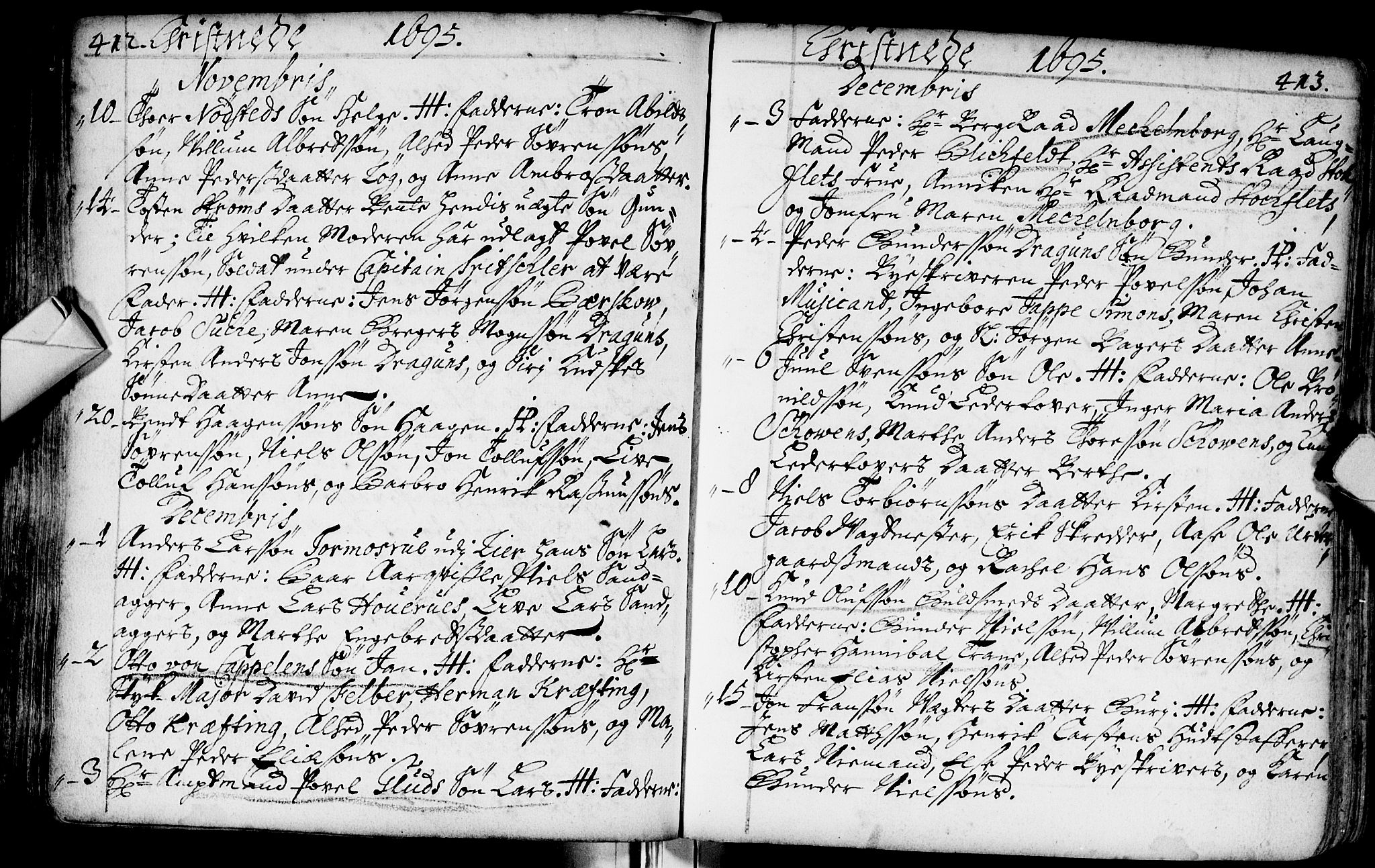 Bragernes kirkebøker, SAKO/A-6/F/Fa/L0002: Parish register (official) no. I 2, 1680-1705, p. 412-413