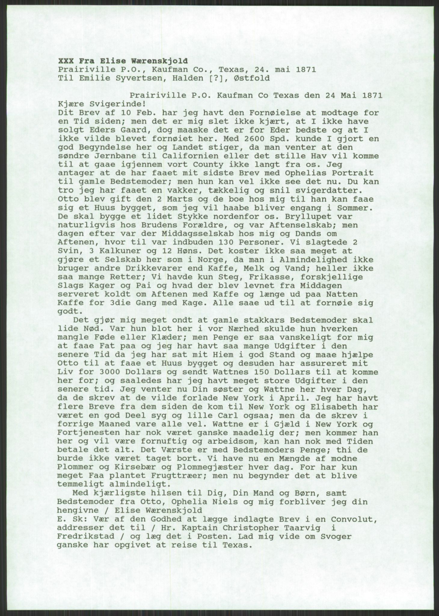 Samlinger til kildeutgivelse, Amerikabrevene, AV/RA-EA-4057/F/L0039: Innlån fra Ole Kolsrud, Buskerud og Ferdinand Næshagen, Østfold, 1860-1972, p. 85