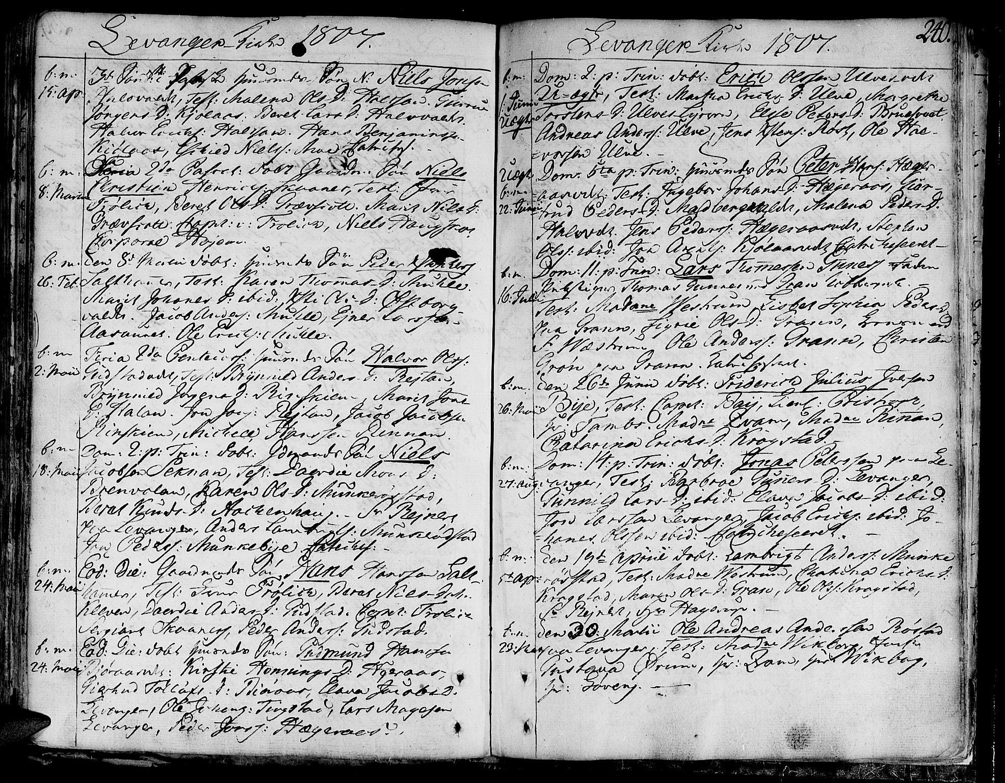 Ministerialprotokoller, klokkerbøker og fødselsregistre - Nord-Trøndelag, AV/SAT-A-1458/717/L0144: Parish register (official) no. 717A02 /3, 1805-1809, p. 240