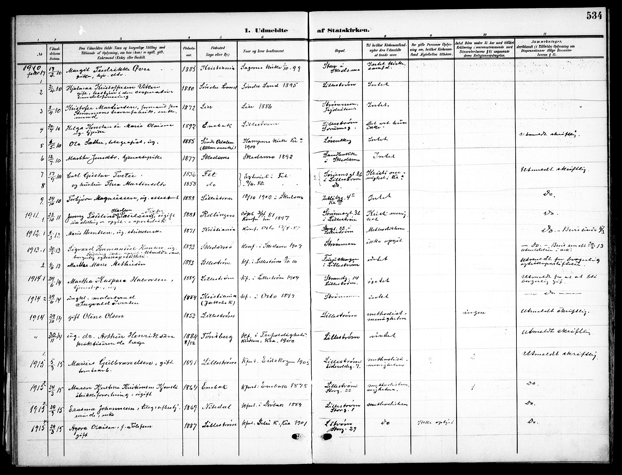 Skedsmo prestekontor Kirkebøker, AV/SAO-A-10033a/F/Fa/L0015: Parish register (official) no. I 15, 1902-1917, p. 534