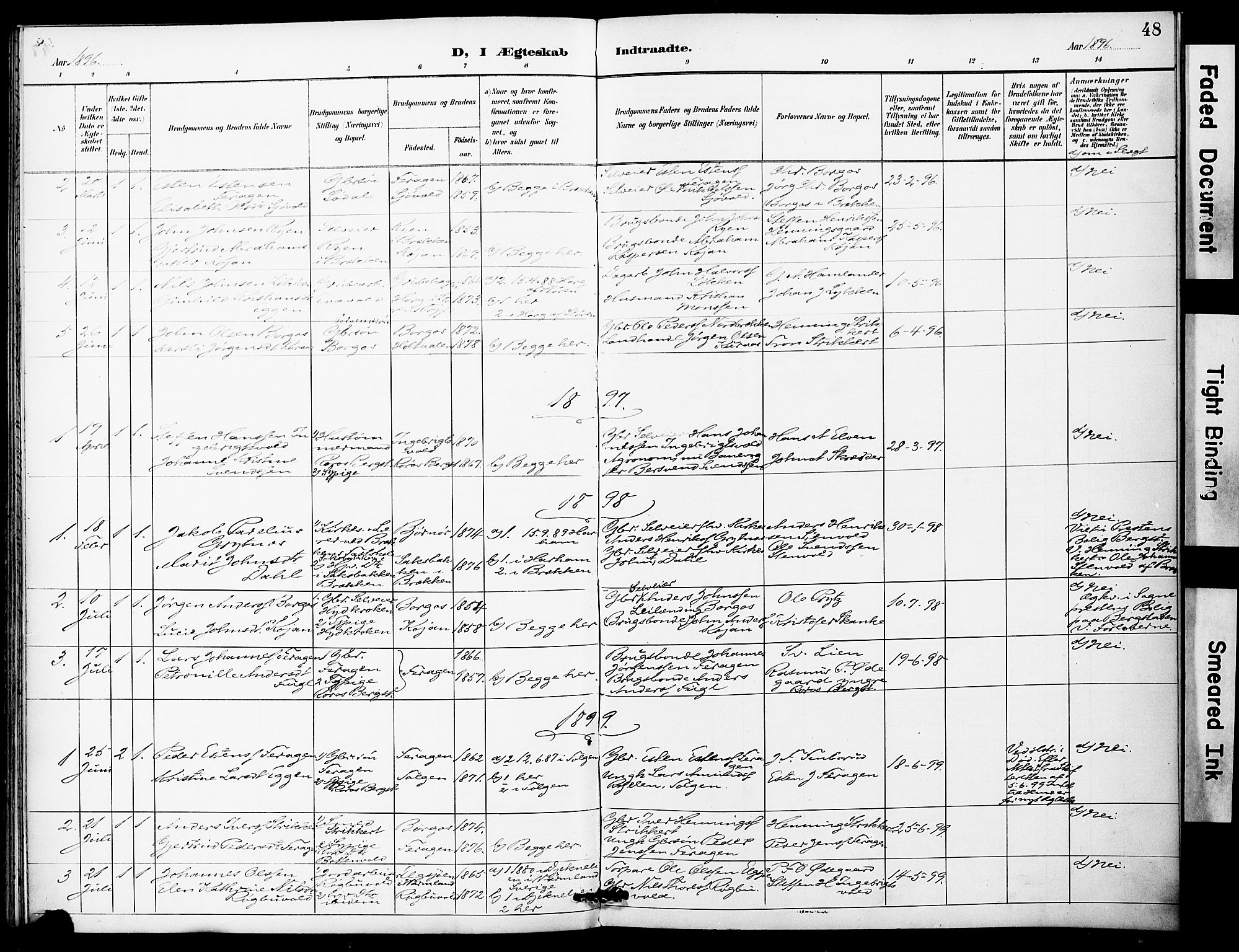 Ministerialprotokoller, klokkerbøker og fødselsregistre - Sør-Trøndelag, SAT/A-1456/683/L0948: Parish register (official) no. 683A01, 1891-1902, p. 48