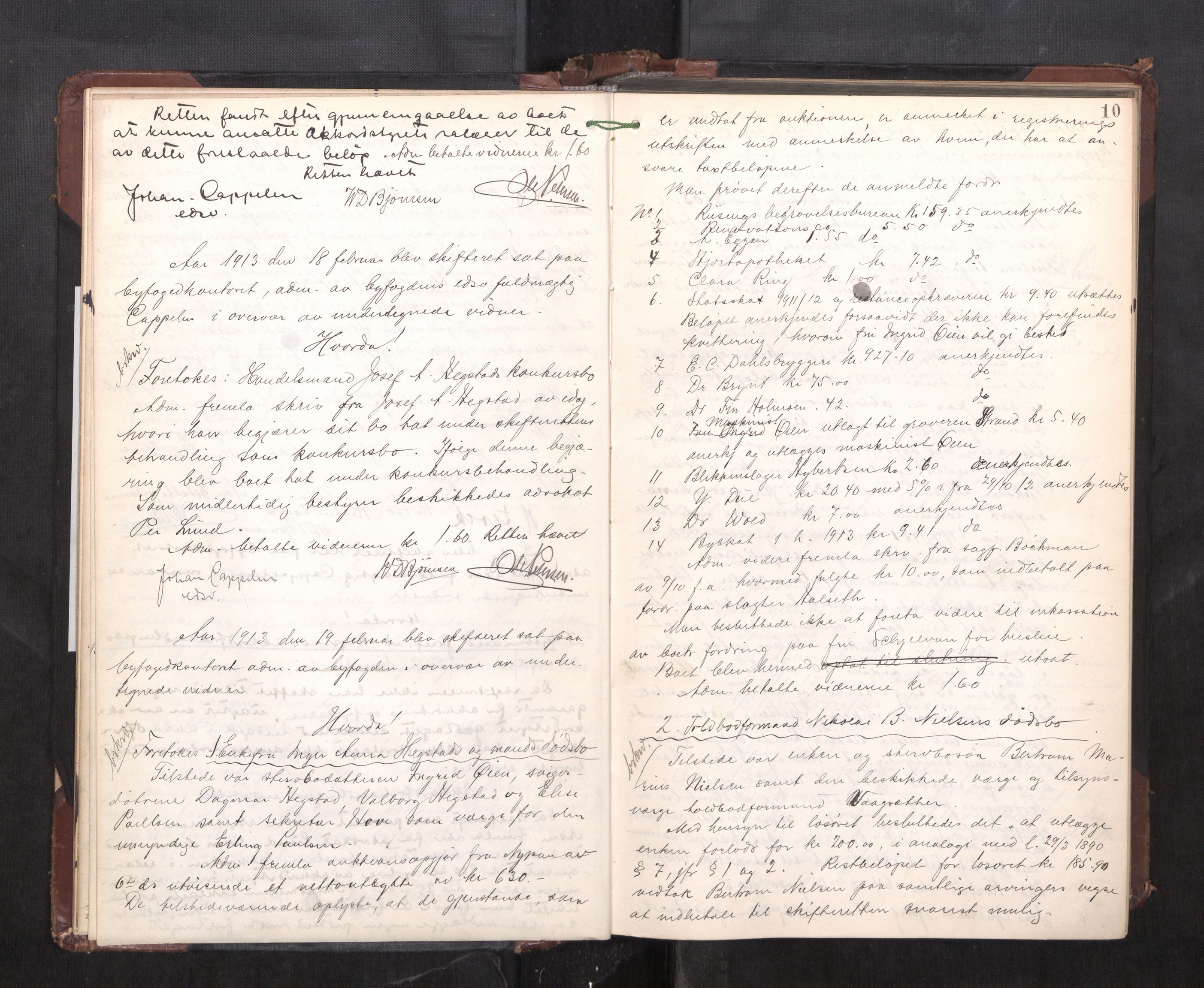 Trondheim byfogd, AV/SAT-A-0003/1/3/3C/L0028: Skifteregistreringsprotokoll - 17/1-29/1. (u/ register), 1913-1917, p. 10