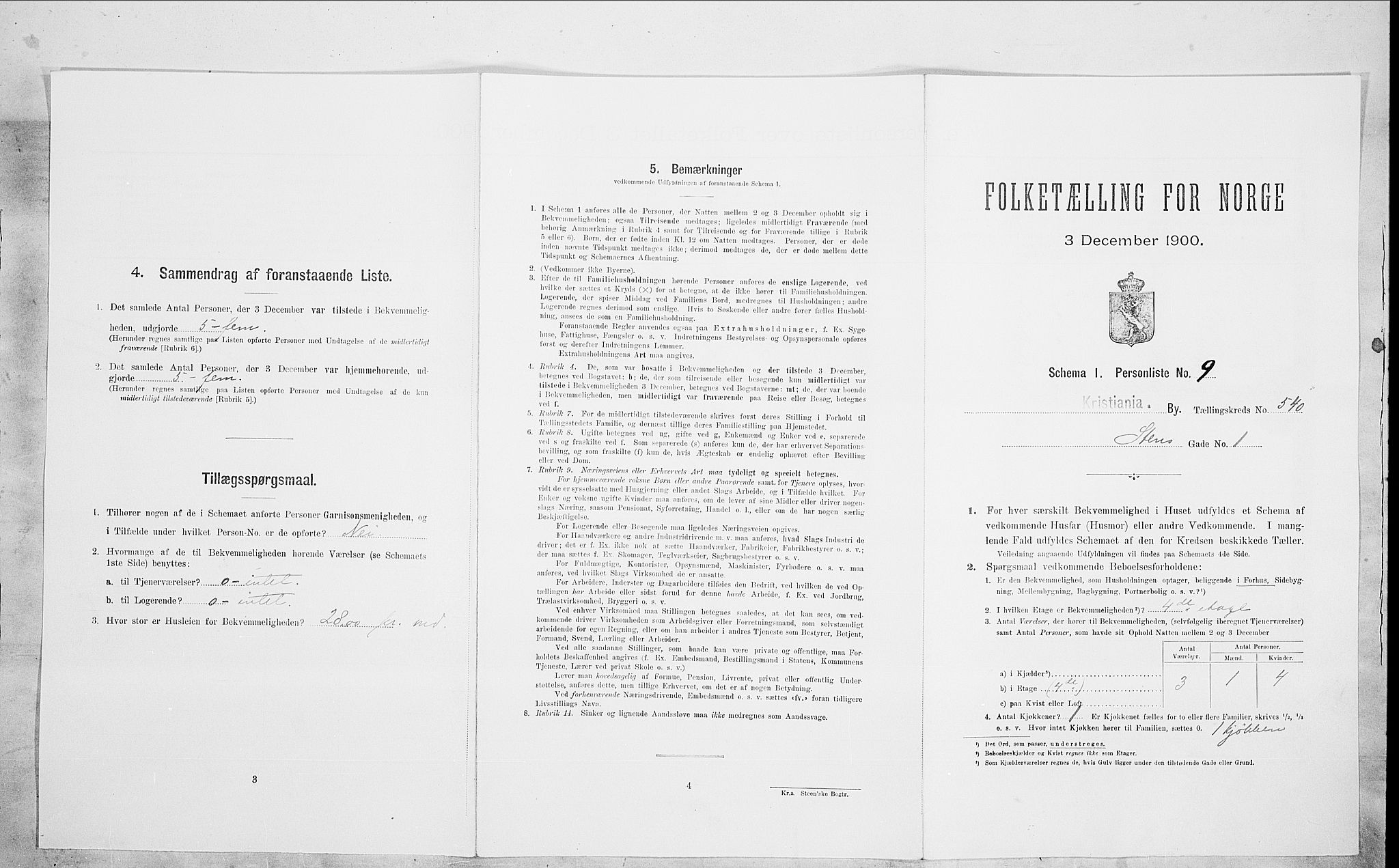 SAO, 1900 census for Kristiania, 1900, p. 91114