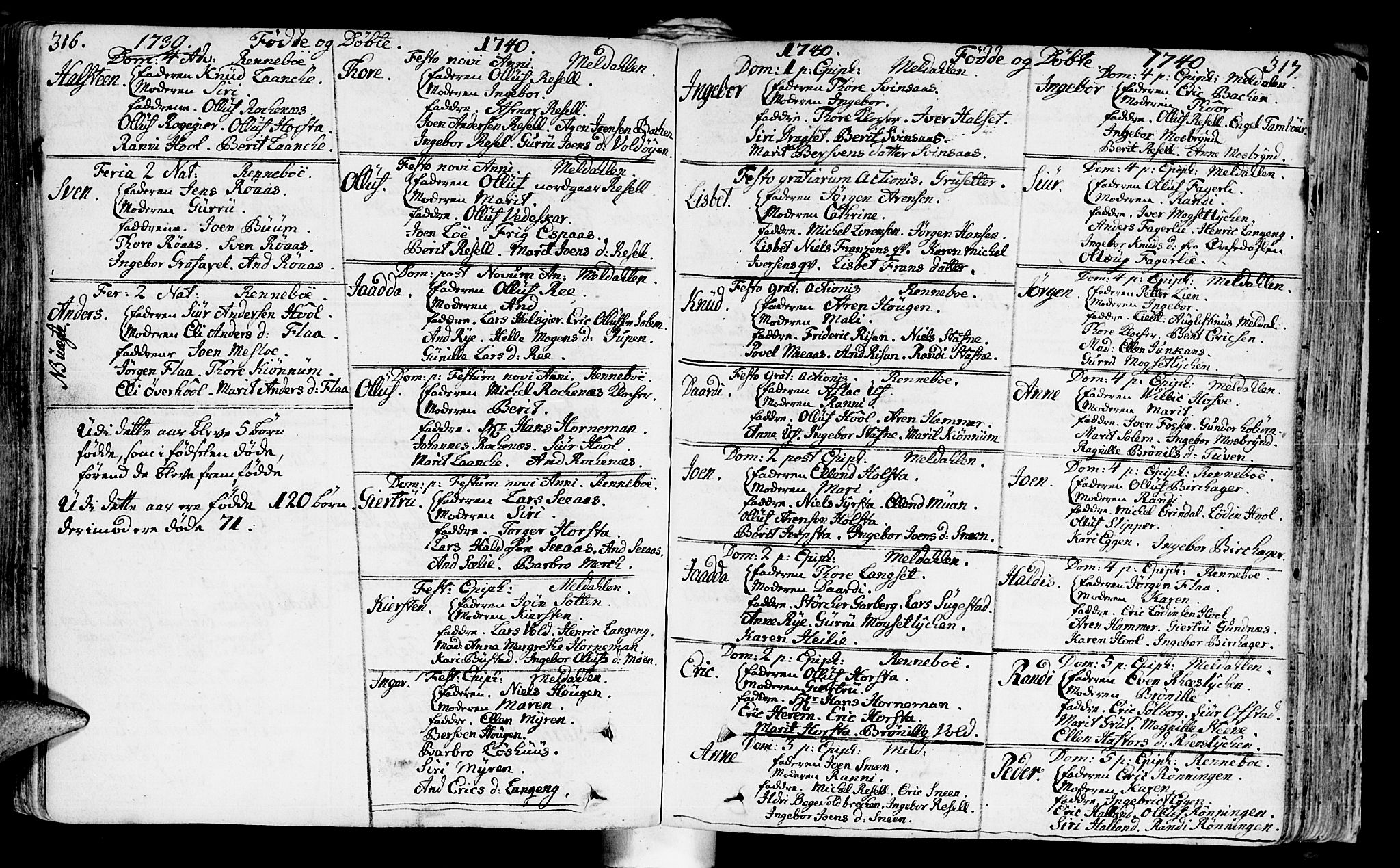 Ministerialprotokoller, klokkerbøker og fødselsregistre - Sør-Trøndelag, SAT/A-1456/672/L0850: Parish register (official) no. 672A03, 1725-1751, p. 316-317