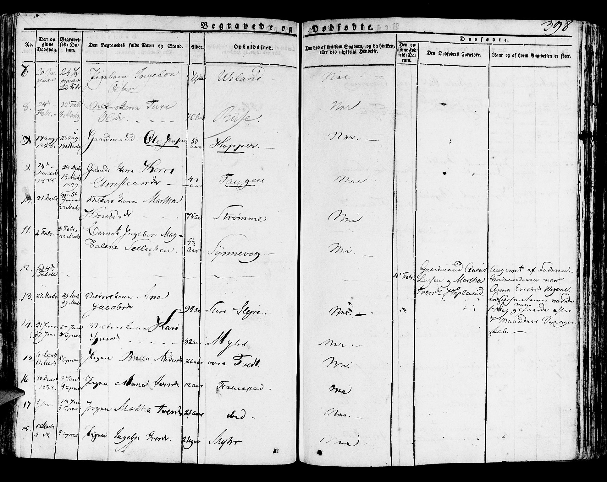 Lindås Sokneprestembete, SAB/A-76701/H/Haa: Parish register (official) no. A 8, 1823-1836, p. 398