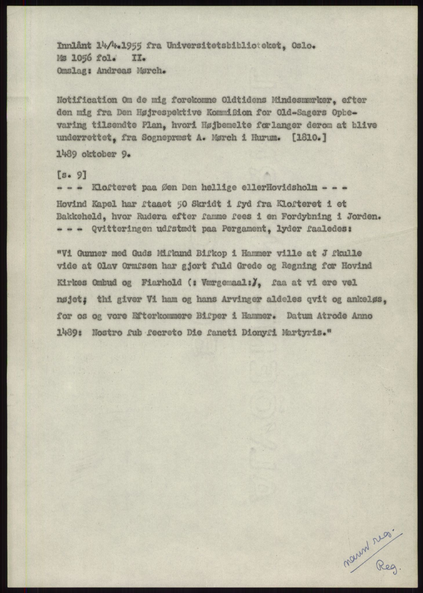 Samlinger til kildeutgivelse, Diplomavskriftsamlingen, AV/RA-EA-4053/H/Ha, p. 1867