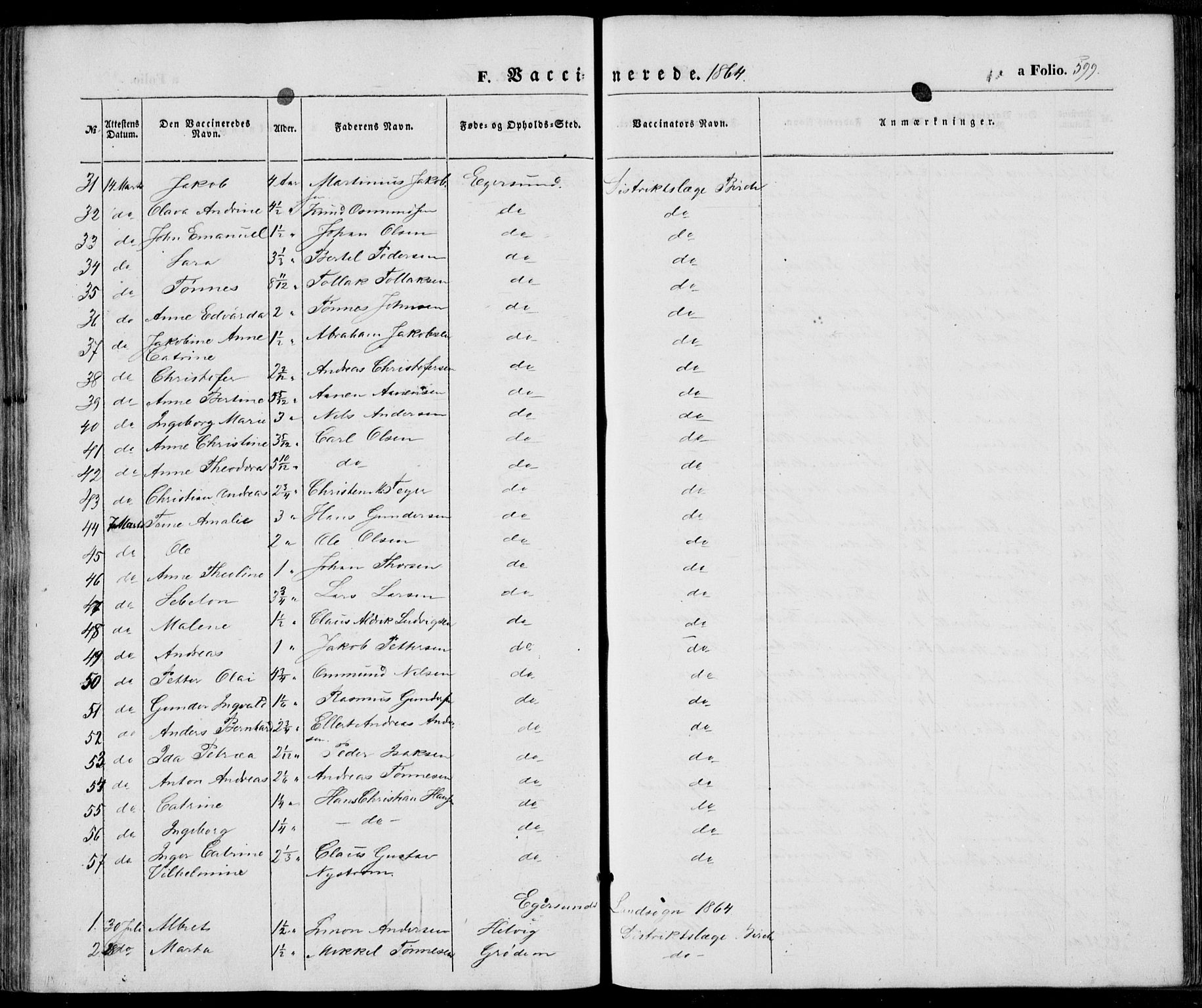 Eigersund sokneprestkontor, SAST/A-101807/S08/L0013: Parish register (official) no. A 12.2, 1850-1865, p. 599