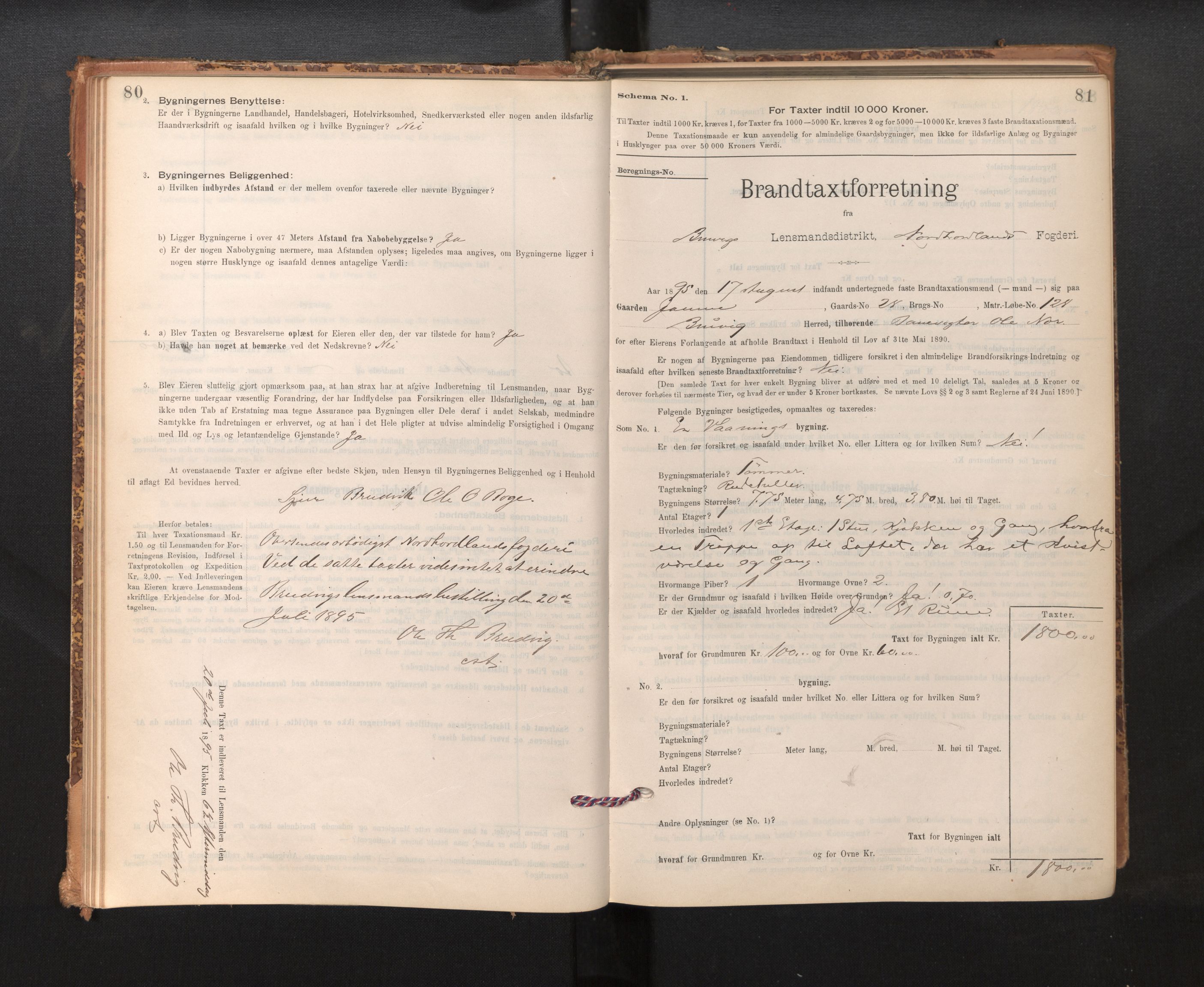 Lensmannen i Bruvik, SAB/A-31301/0012/L0006: Branntakstprotokoll, skjematakst, 1894-1906, p. 80-81