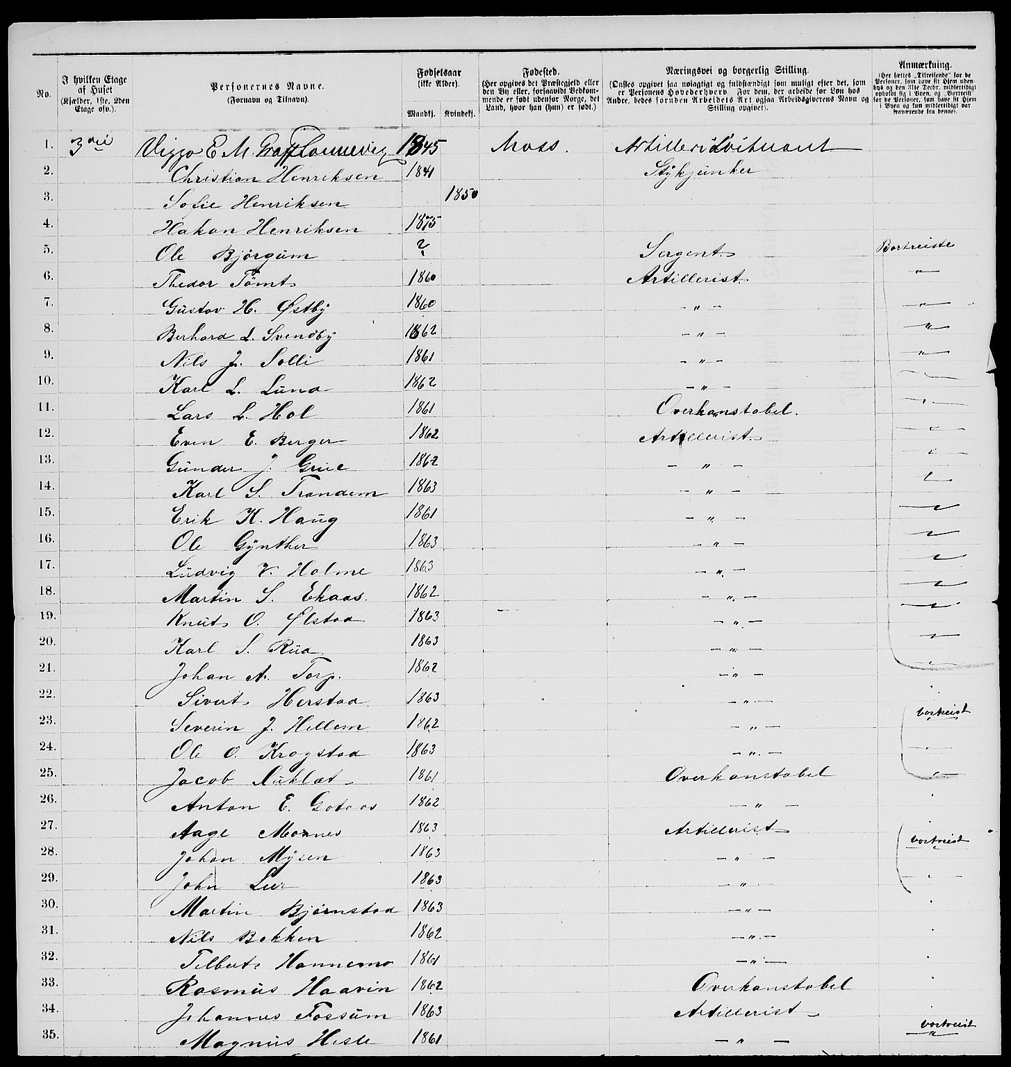 RA, 1885 census for 0301 Kristiania, 1885, p. 2379