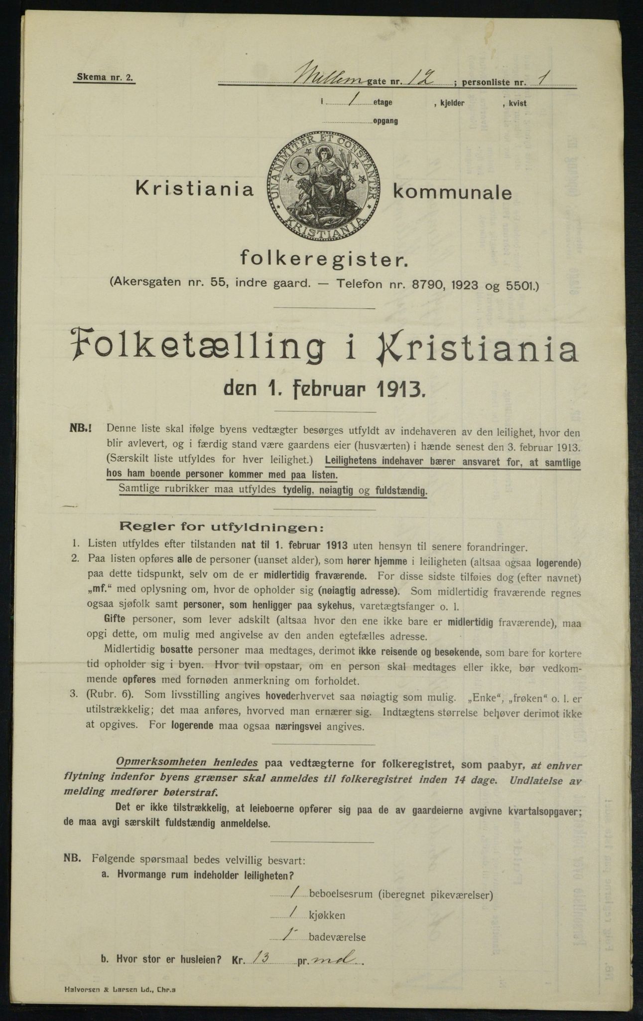 OBA, Municipal Census 1913 for Kristiania, 1913, p. 65059