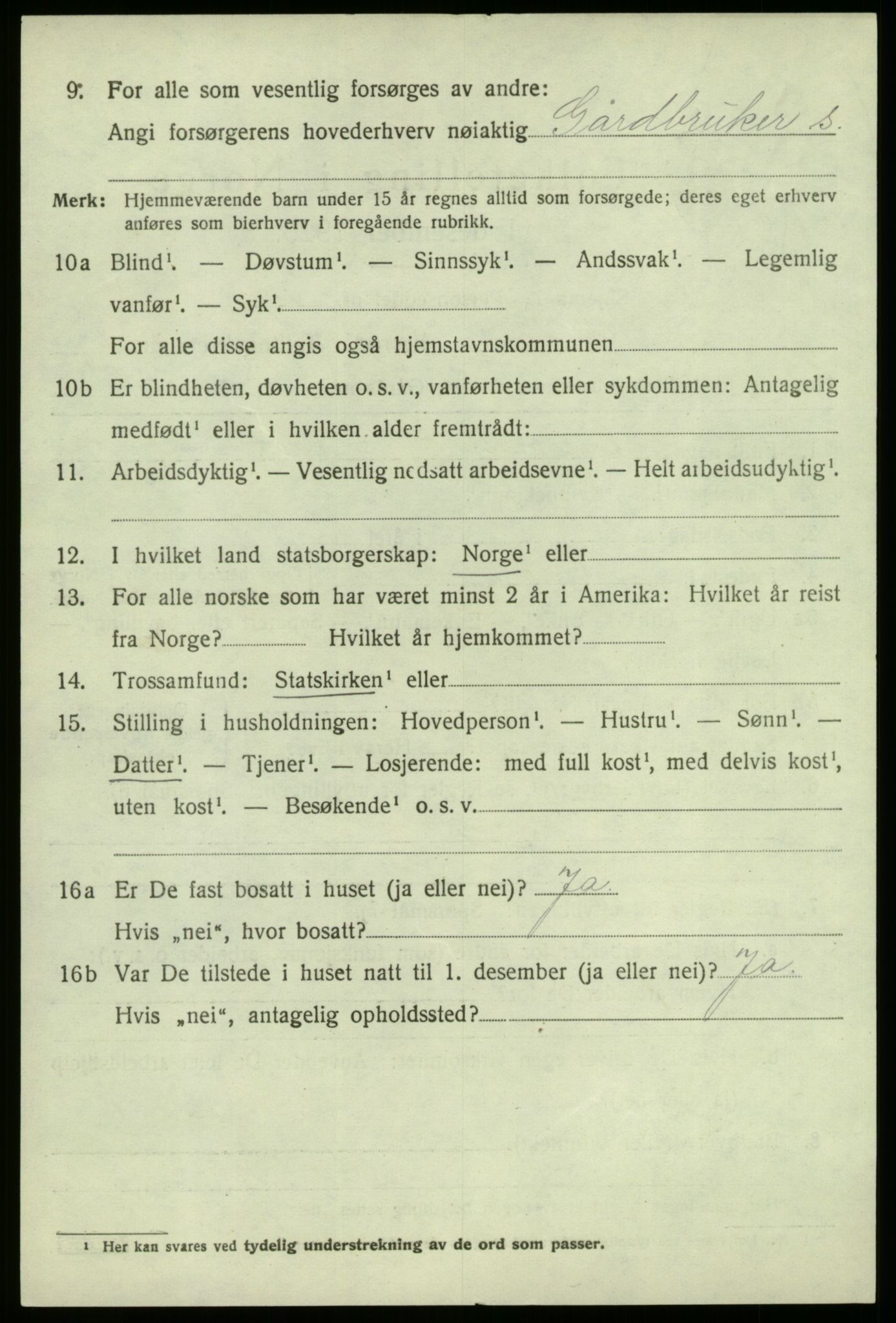 SAB, 1920 census for Vik, 1920, p. 5374