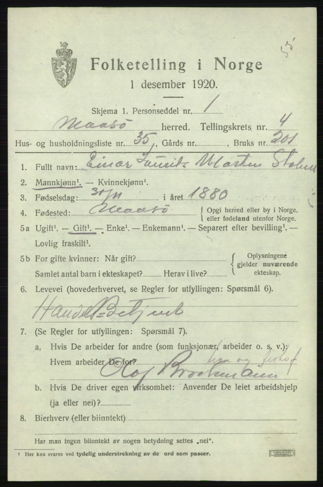 SATØ, 1920 census for Måsøy, 1920, p. 2224