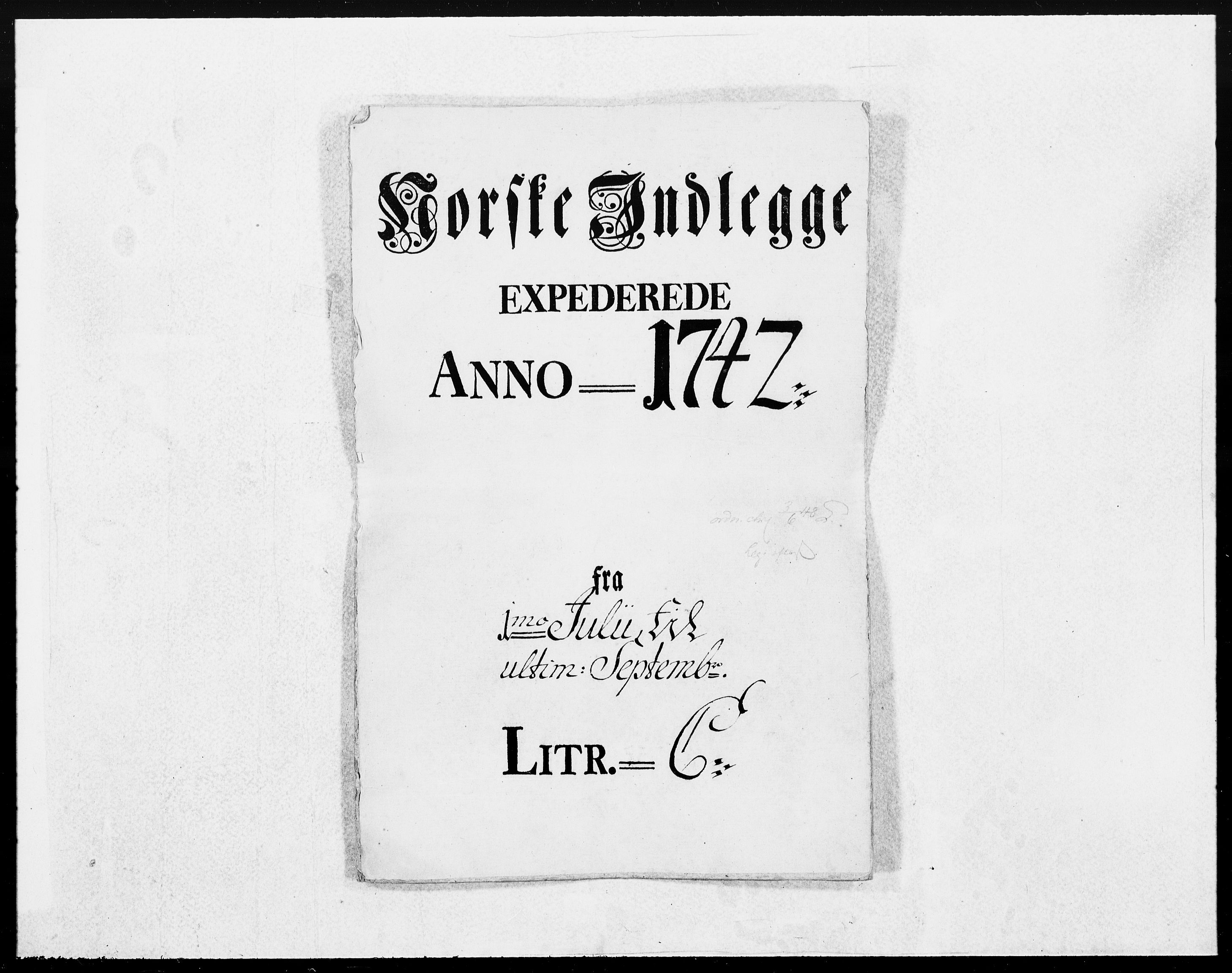 Danske Kanselli 1572-1799, AV/RA-EA-3023/F/Fc/Fcc/Fcca/L0136: Norske innlegg 1572-1799, 1742, p. 1