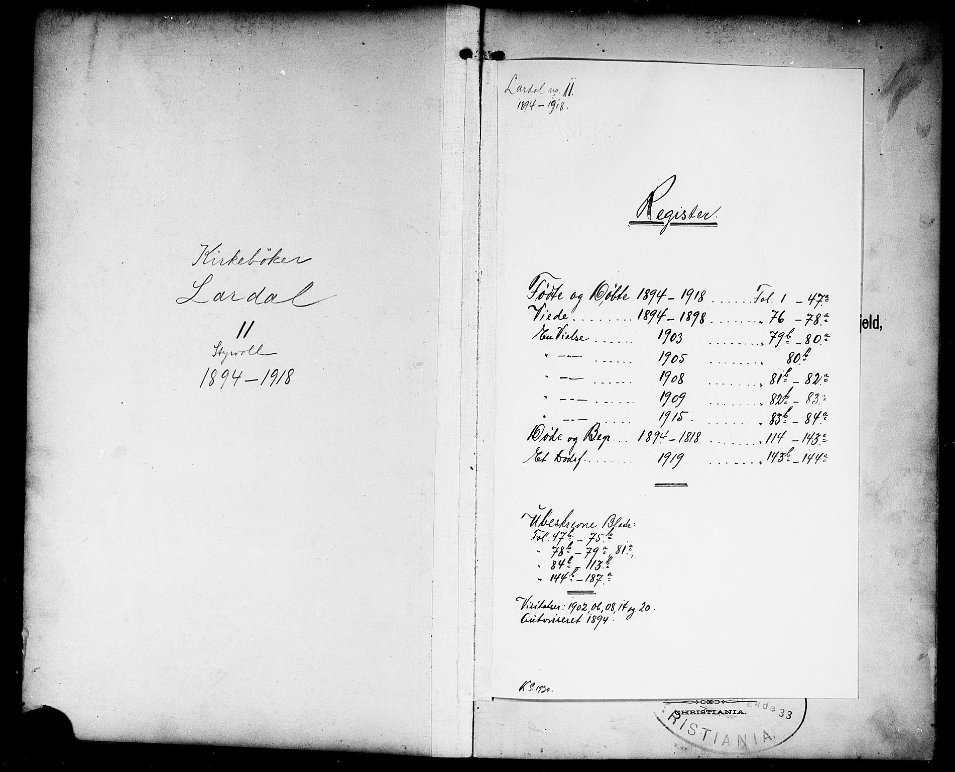 Lardal kirkebøker, AV/SAKO-A-350/G/Gc/L0002: Parish register (copy) no. III 2, 1894-1918