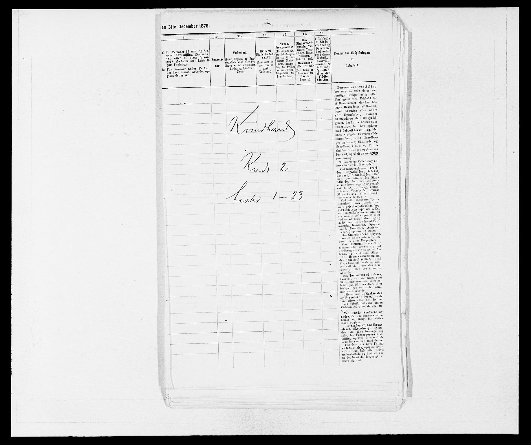 SAB, 1875 census for 1224P Kvinnherad, 1875, p. 196