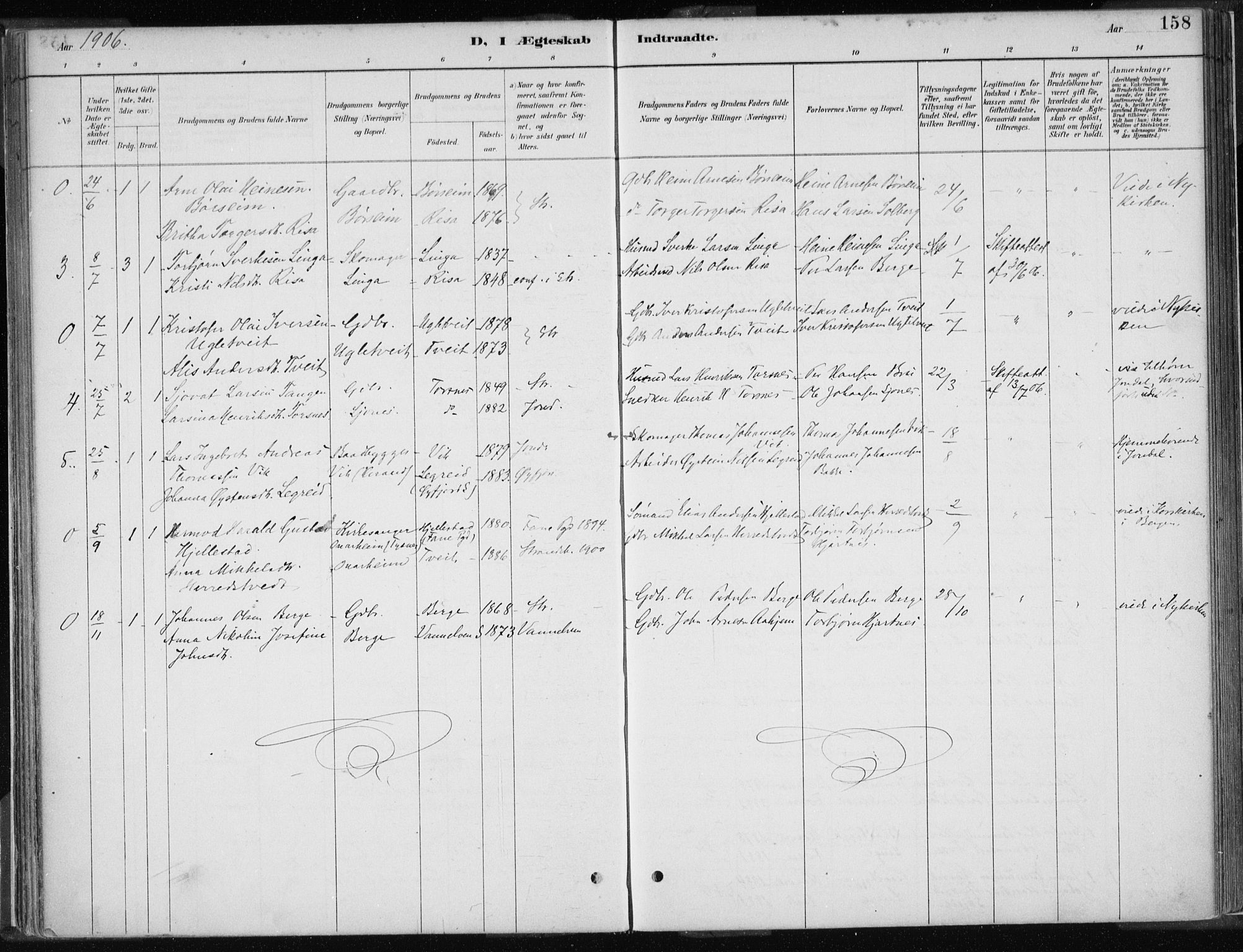 Strandebarm sokneprestembete, AV/SAB-A-78401/H/Haa: Parish register (official) no. B  1, 1886-1908, p. 158