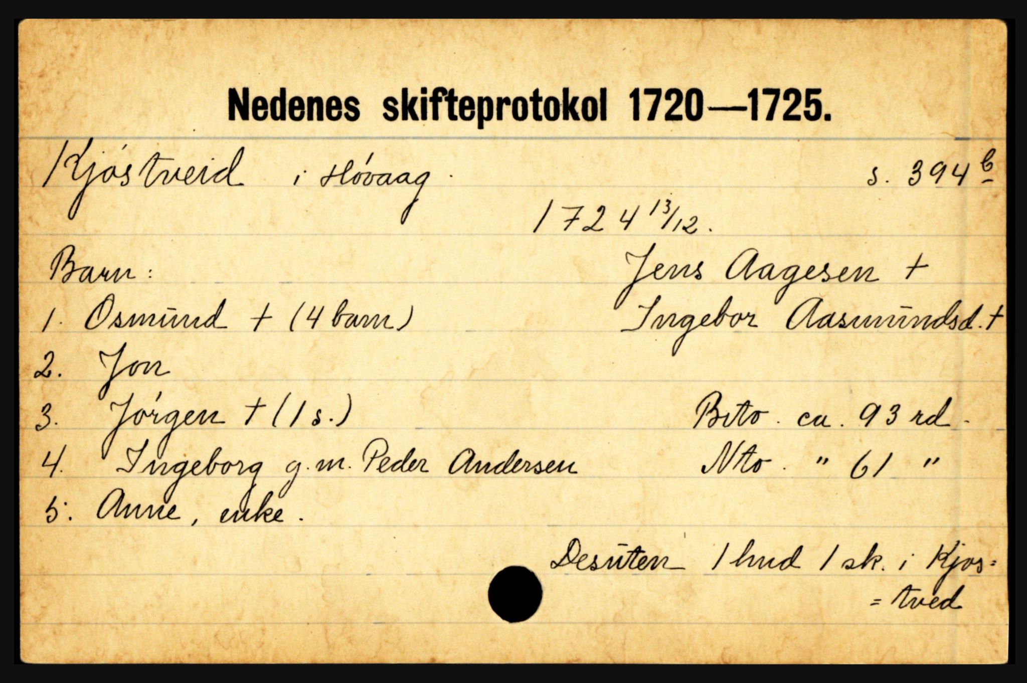 Nedenes sorenskriveri før 1824, AV/SAK-1221-0007/H, p. 14769