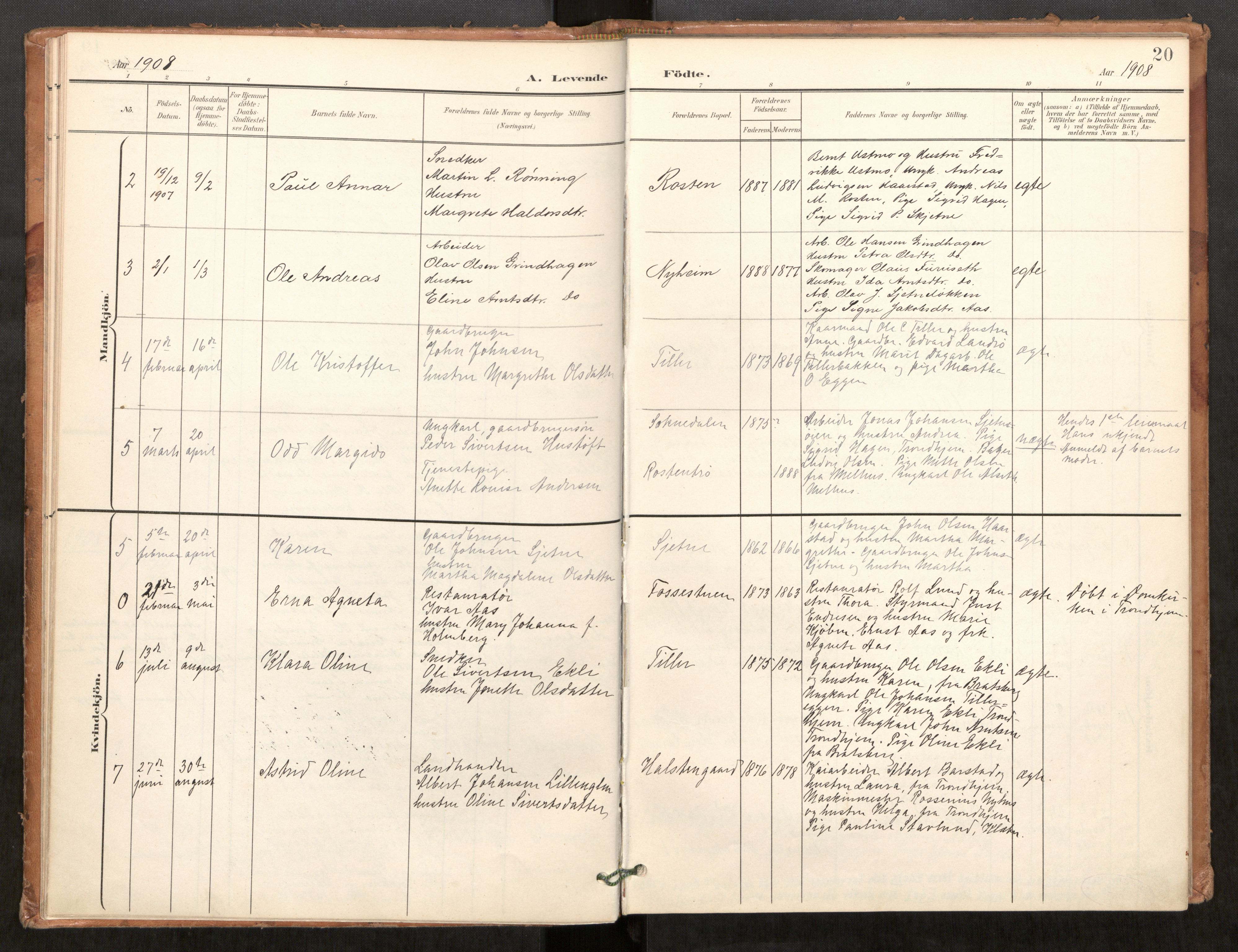 Klæbu sokneprestkontor, AV/SAT-A-1112: Parish register (official) no. 2, 1900-1916, p. 20