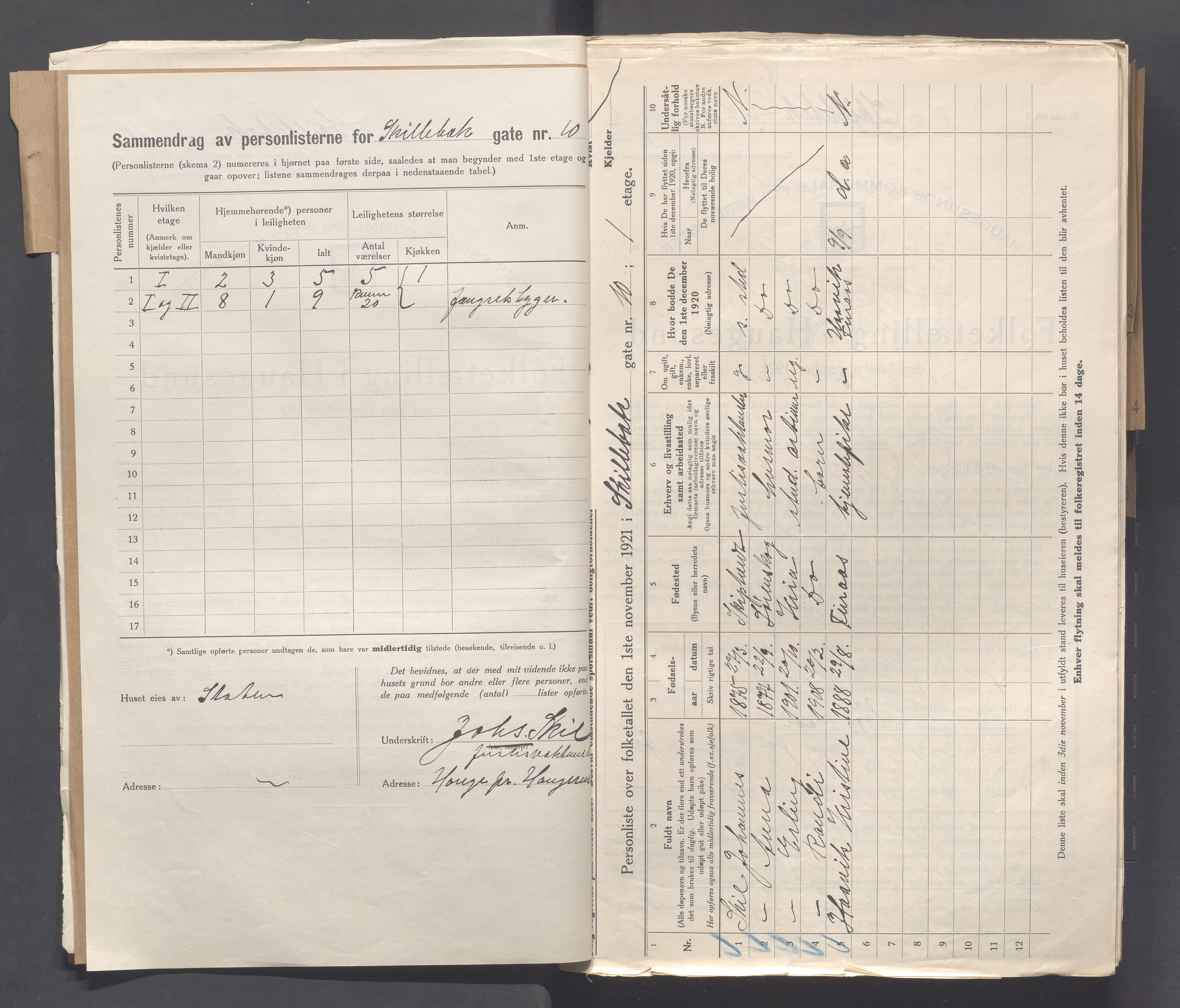 IKAR, Local census 1.11.1921 for Haugesund, 1921, p. 3905