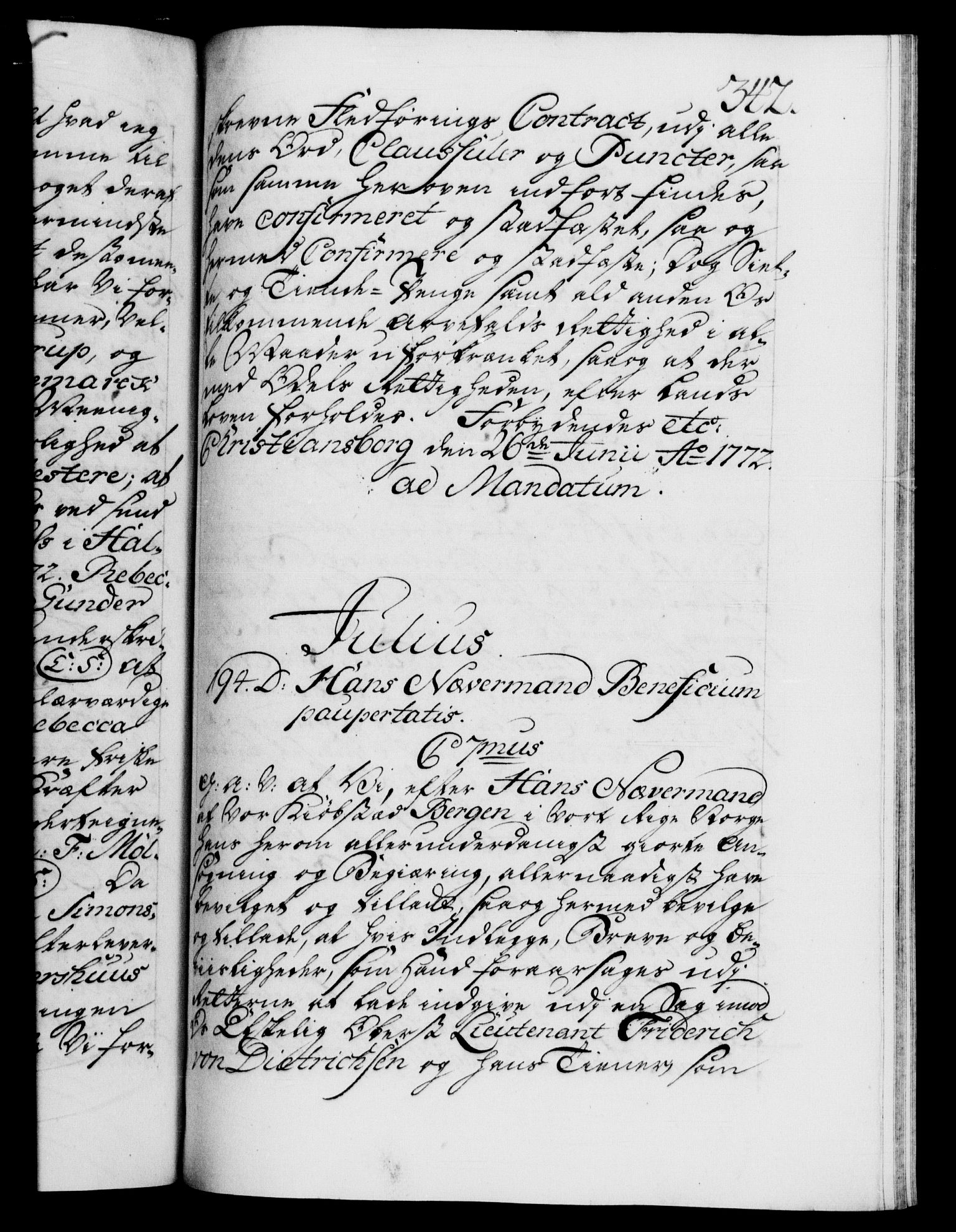 Danske Kanselli 1572-1799, RA/EA-3023/F/Fc/Fca/Fcaa/L0045: Norske registre "Norske eller 3. dept.s åpne brev, 1771-1773, p. 342a