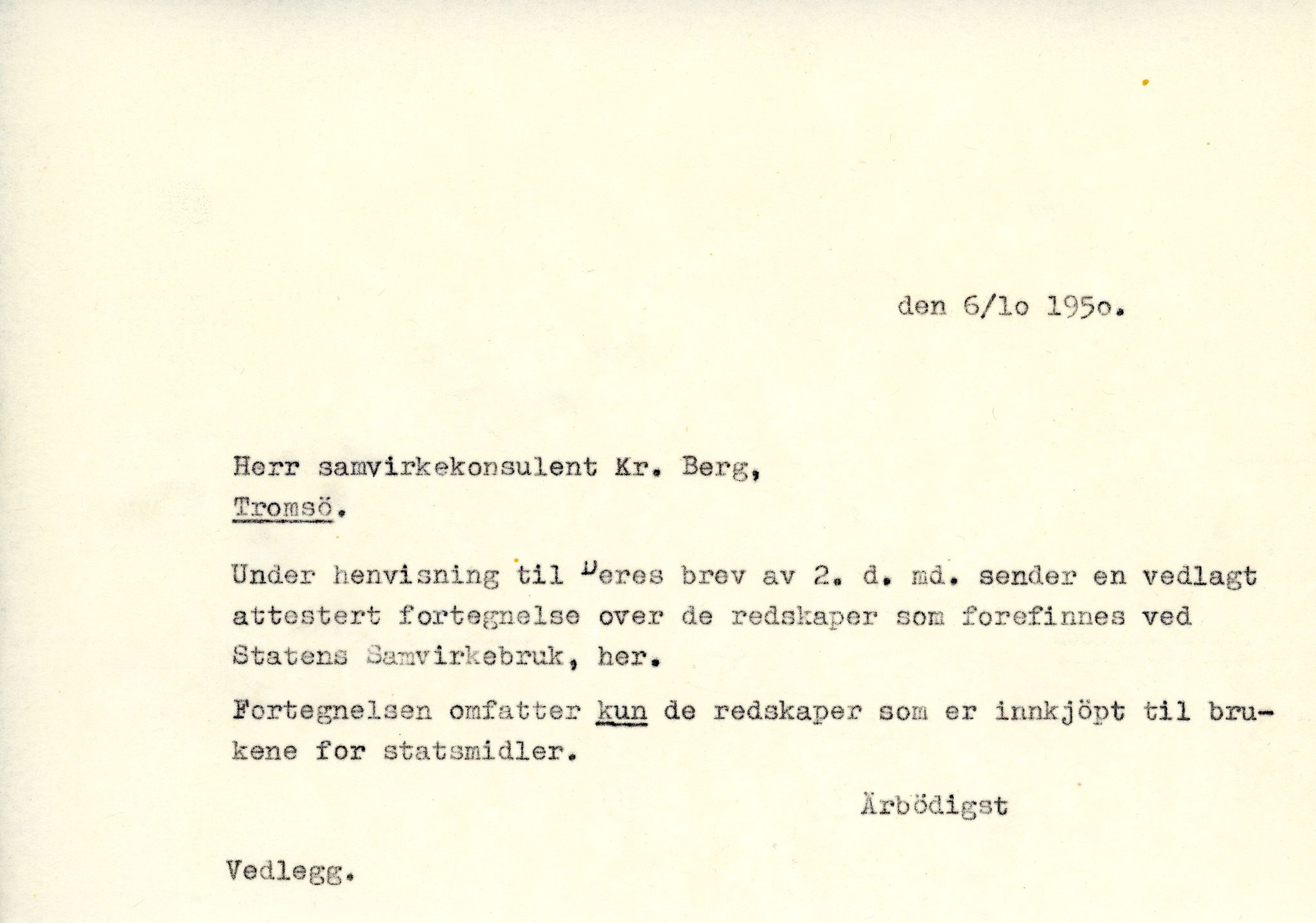 Vardø Fiskersamvirkelag, VAMU/A-0037/D/Da/L0007: Korrespondanse St-Tr, 1947-1950