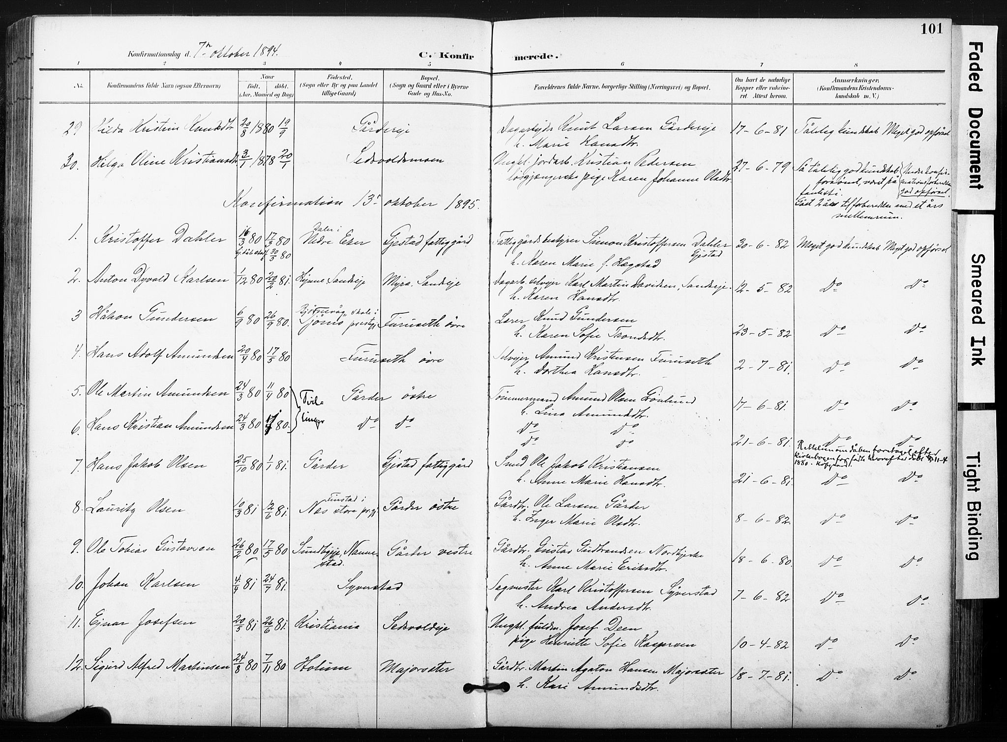 Ullensaker prestekontor Kirkebøker, SAO/A-10236a/F/Fb/L0002: Parish register (official) no. II 2, 1894-1909, p. 101