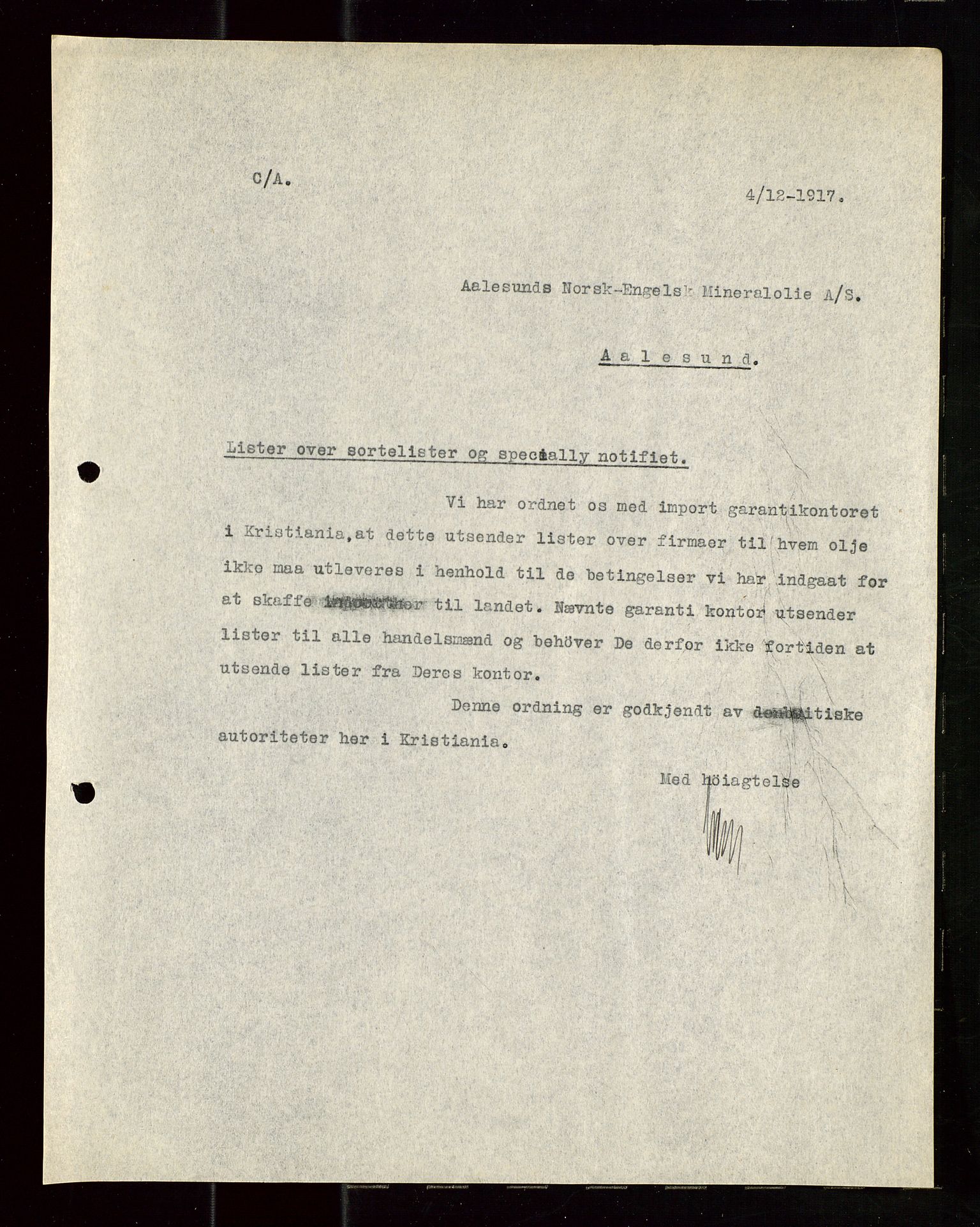 Pa 1521 - A/S Norske Shell, AV/SAST-A-101915/E/Ea/Eaa/L0019: Sjefskorrespondanse, 1917, p. 254