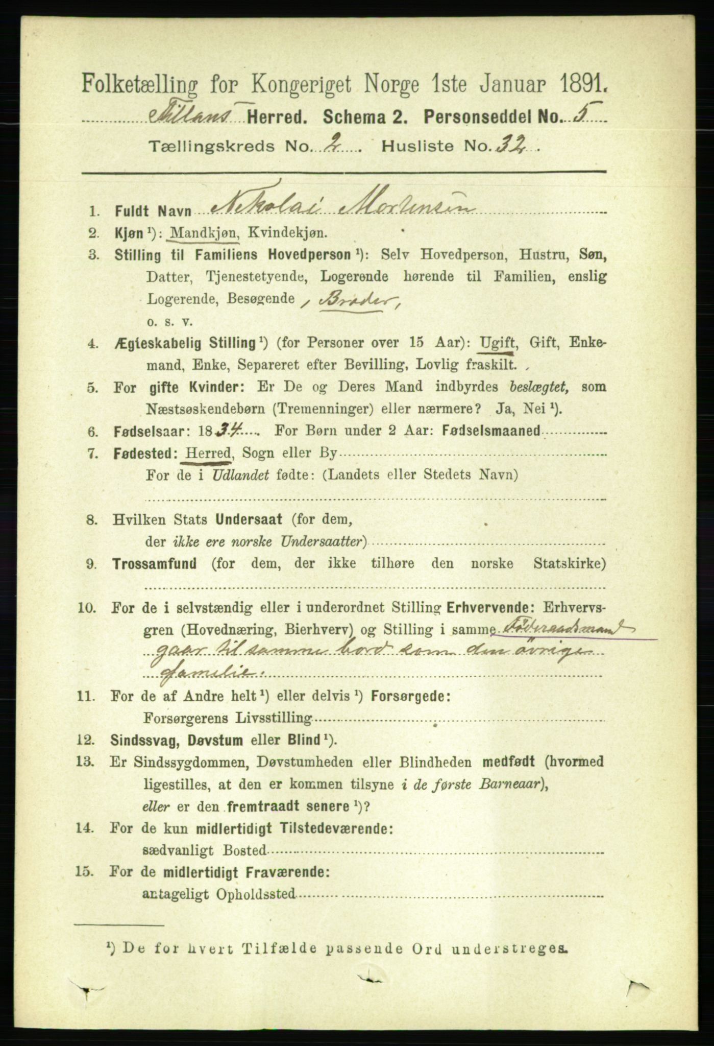 RA, 1891 census for 1616 Fillan, 1891, p. 420