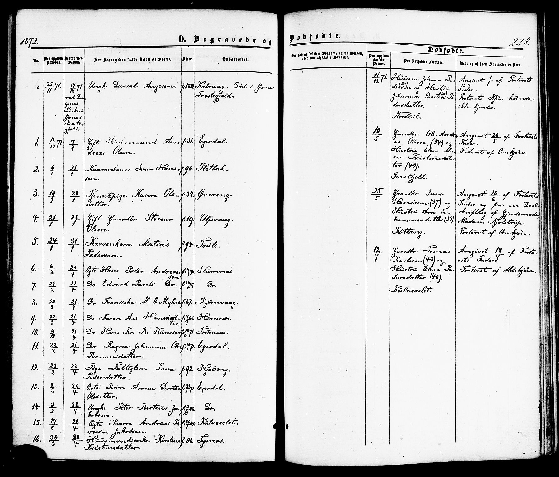 Ministerialprotokoller, klokkerbøker og fødselsregistre - Nordland, SAT/A-1459/859/L0845: Parish register (official) no. 859A05, 1863-1877, p. 228