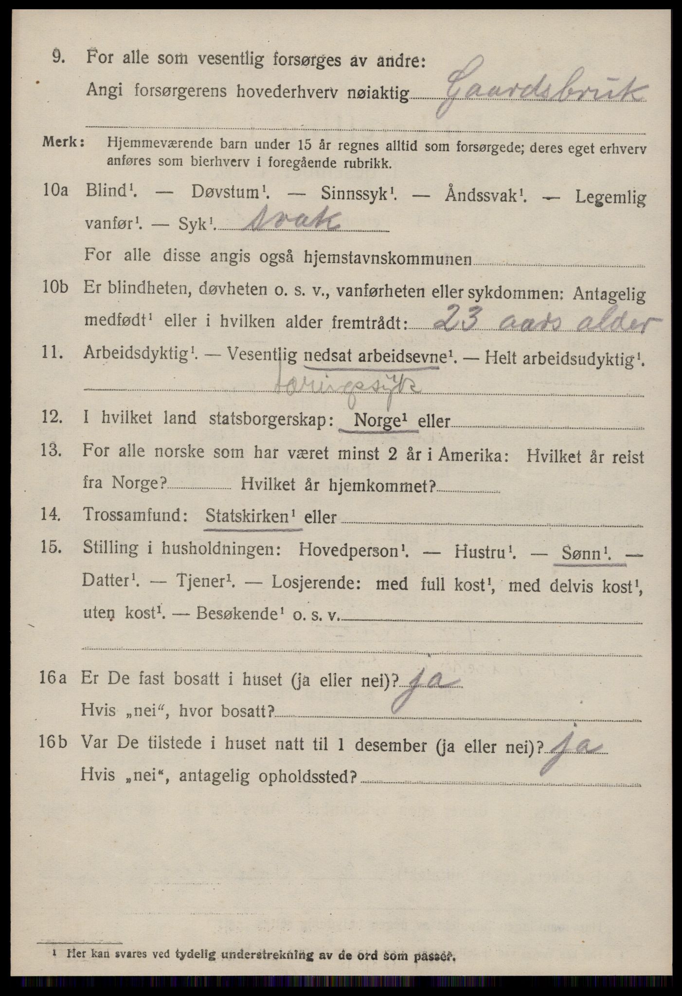 SAT, 1920 census for Borgund, 1920, p. 11069