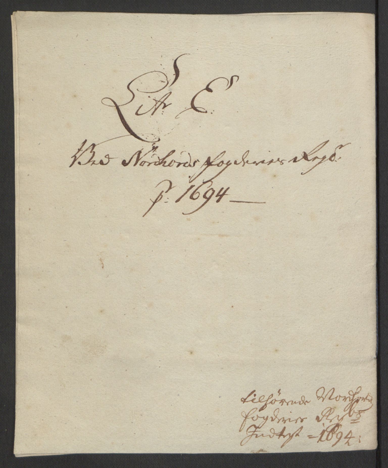 Rentekammeret inntil 1814, Reviderte regnskaper, Fogderegnskap, RA/EA-4092/R51/L3182: Fogderegnskap Nordhordland og Voss, 1694, p. 304