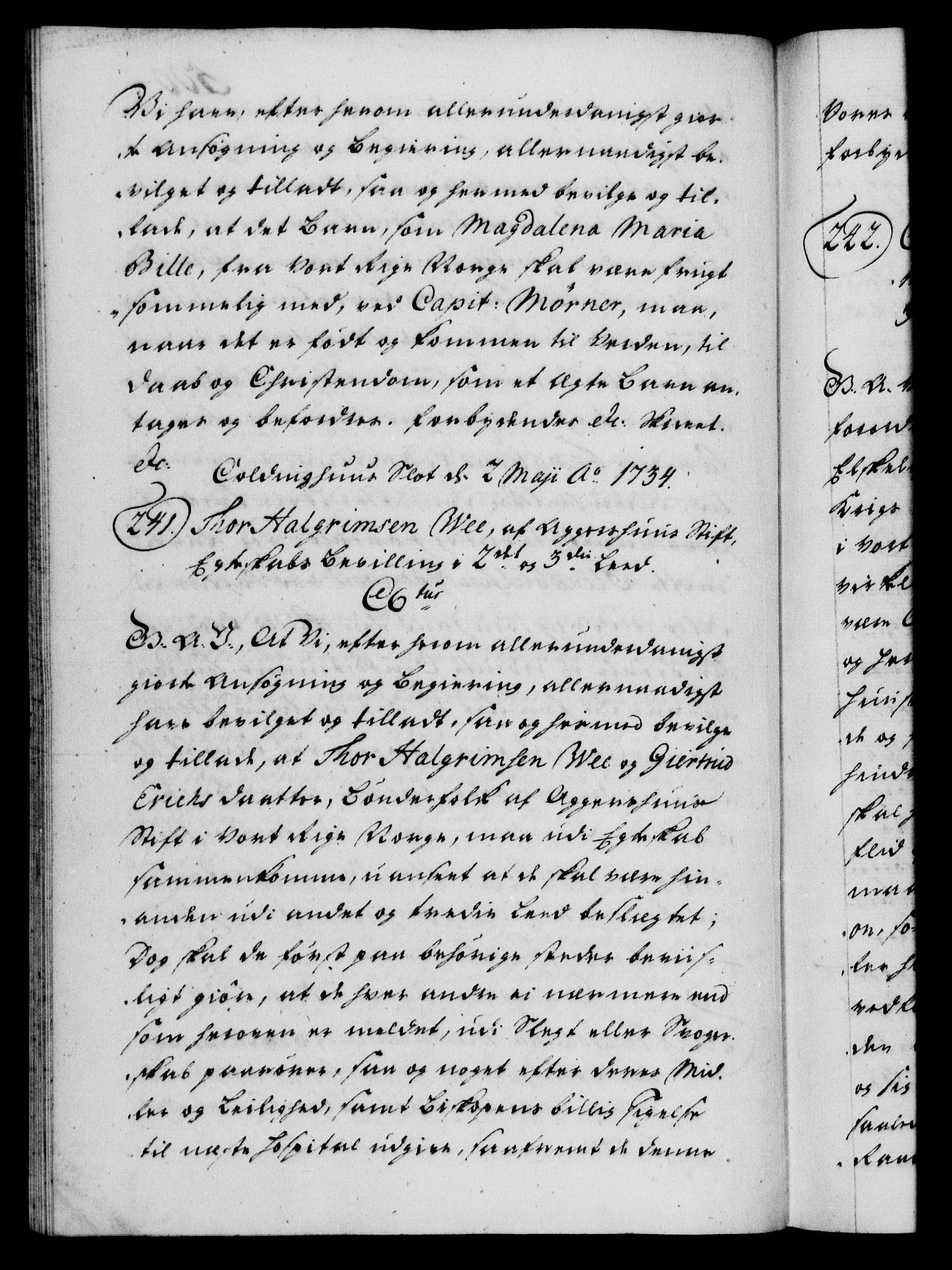 Danske Kanselli 1572-1799, AV/RA-EA-3023/F/Fc/Fca/Fcaa/L0028: Norske registre, 1733-1734, p. 500b