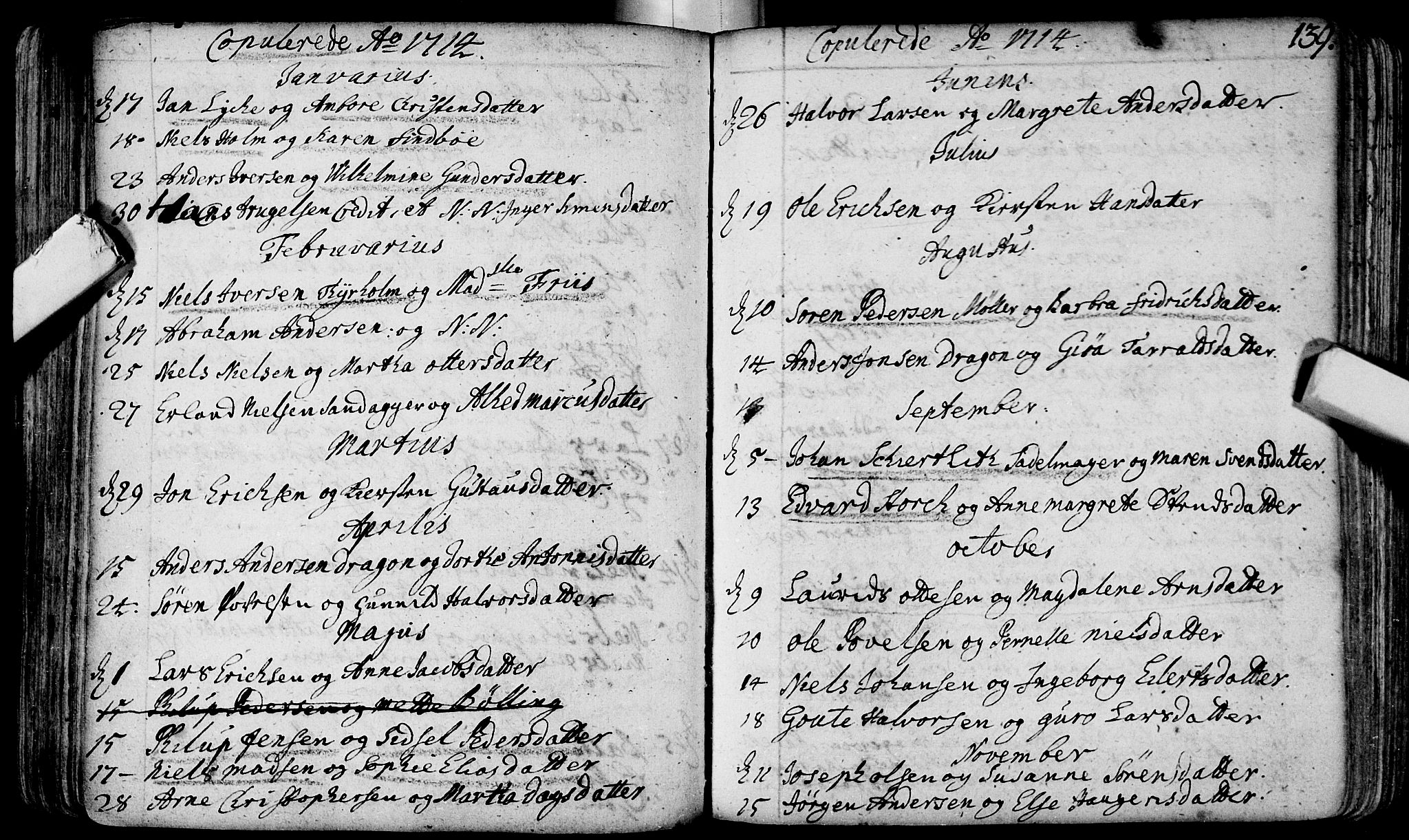 Bragernes kirkebøker, SAKO/A-6/F/Fa/L0003: Parish register (official) no. I 3, 1706-1734, p. 139