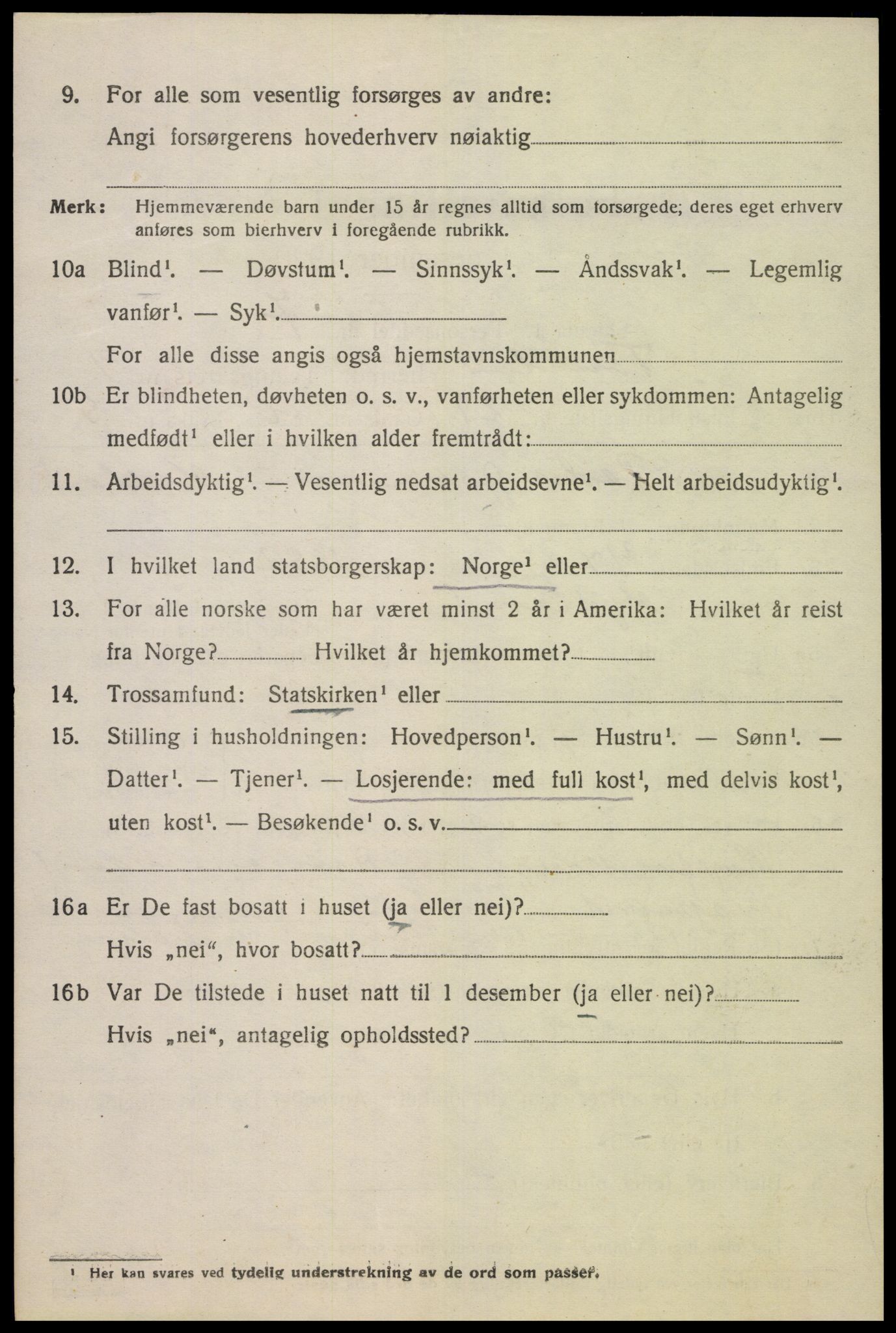 SAK, 1920 census for Tonstad, 1920, p. 721