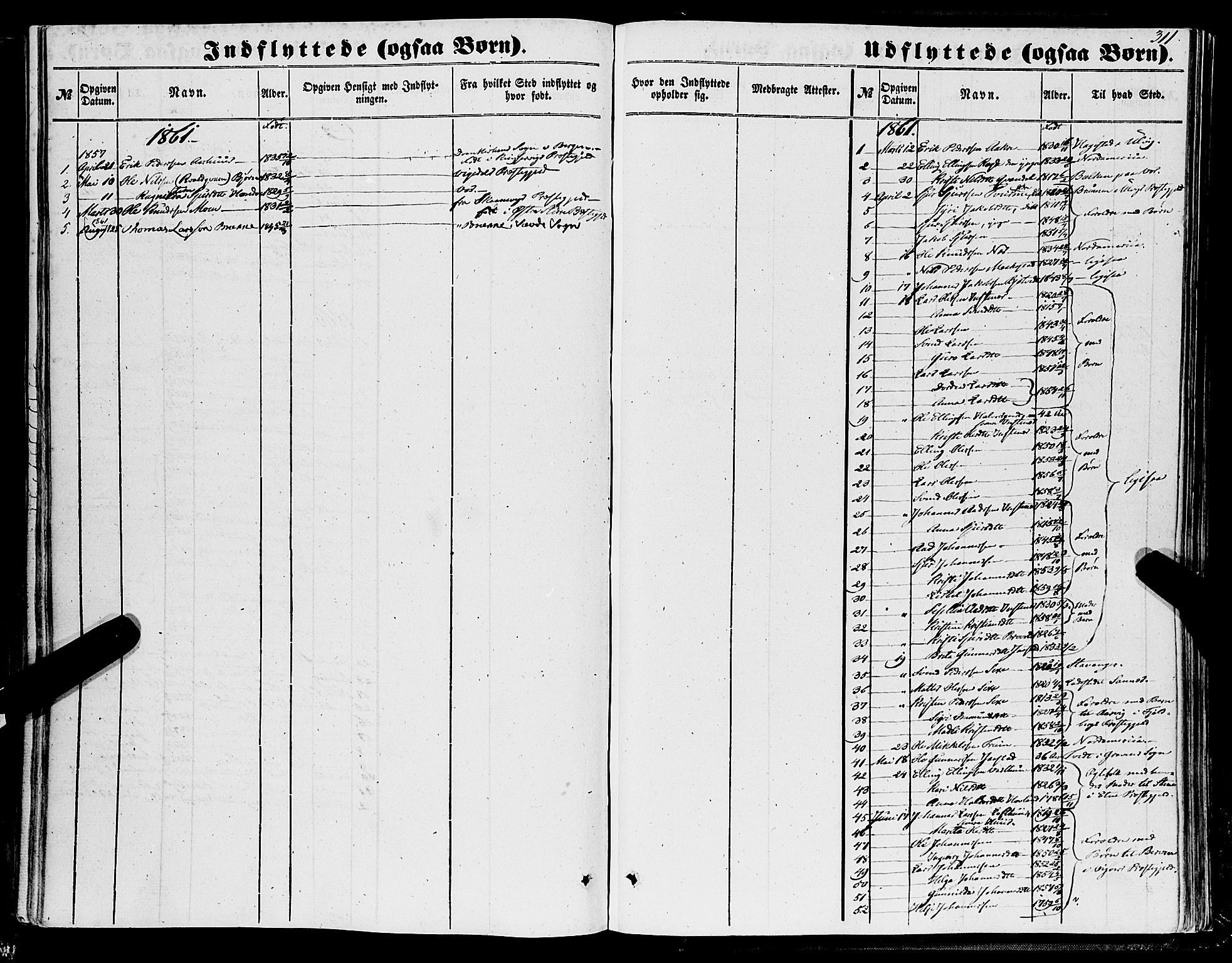 Ullensvang sokneprestembete, SAB/A-78701/H/Haa: Parish register (official) no. A 11, 1854-1866, p. 311