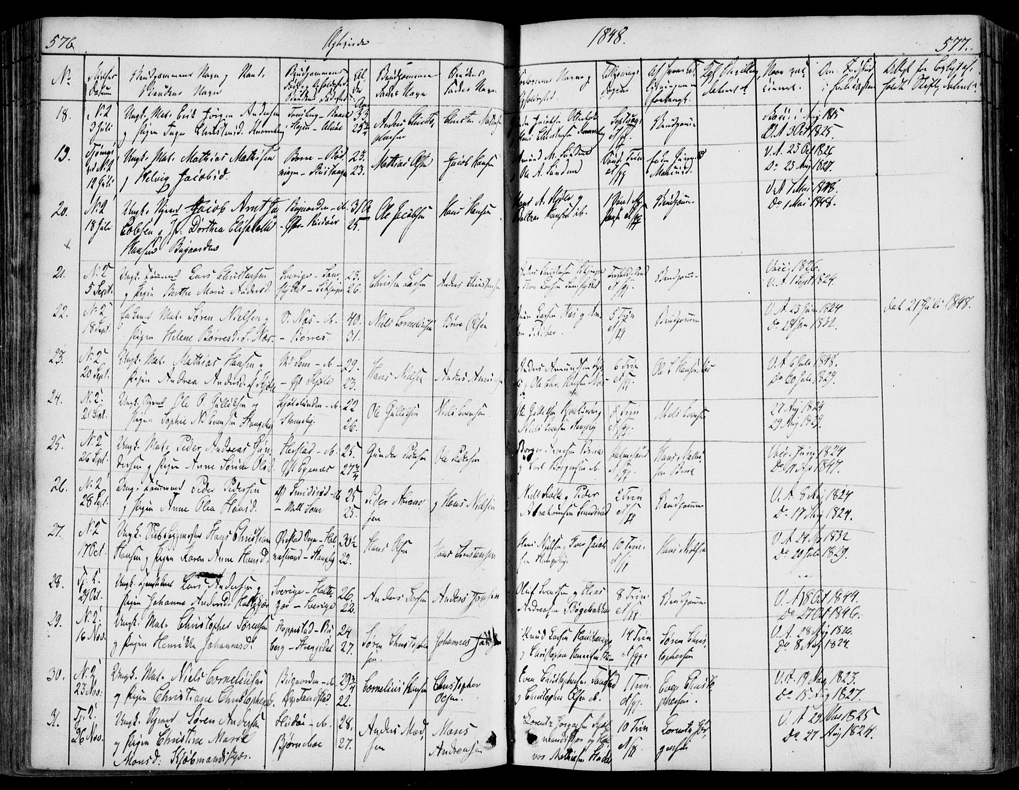 Nøtterøy kirkebøker, AV/SAKO-A-354/F/Fa/L0005: Parish register (official) no. I 5, 1839-1852, p. 576-577