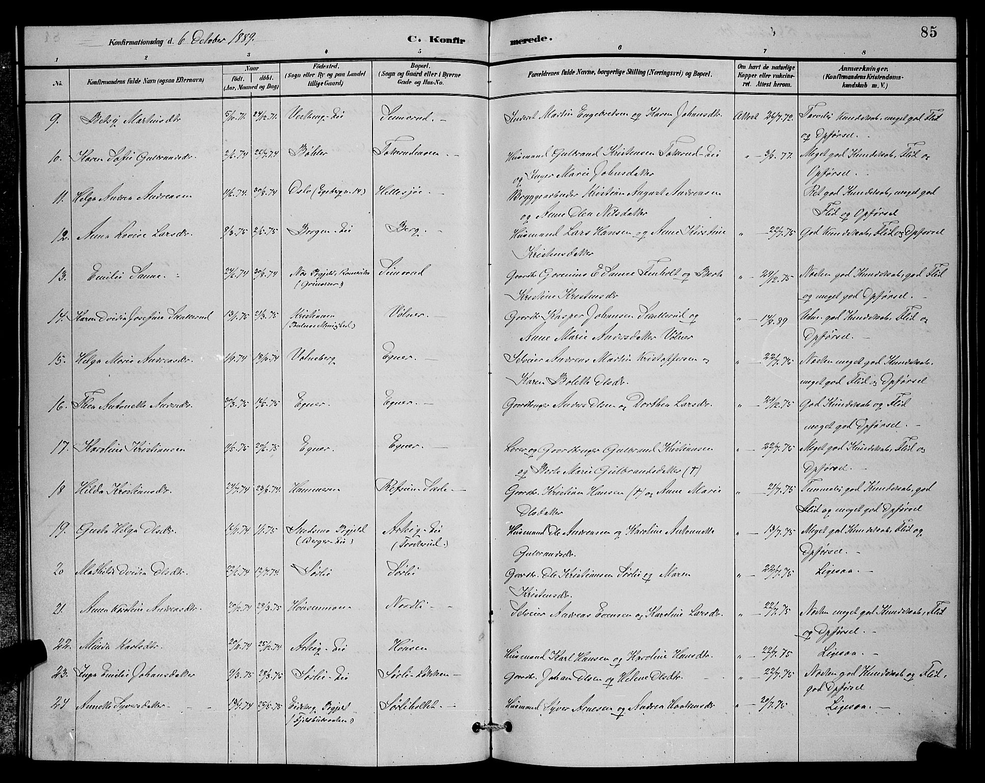 Sørum prestekontor Kirkebøker, SAO/A-10303/G/Ga/L0005: Parish register (copy) no. I 5.1, 1886-1894, p. 85