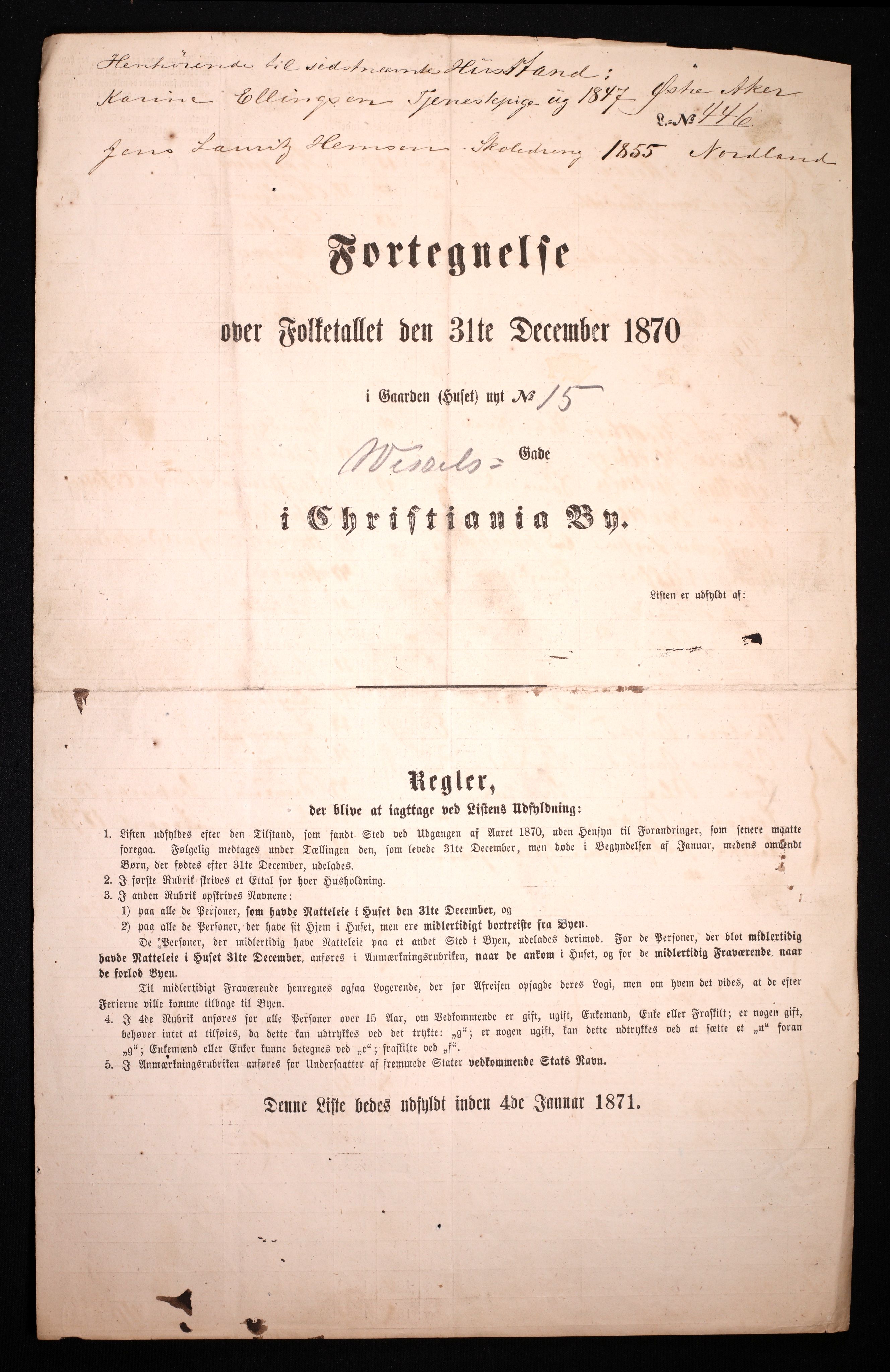 RA, 1870 census for 0301 Kristiania, 1870, p. 4654