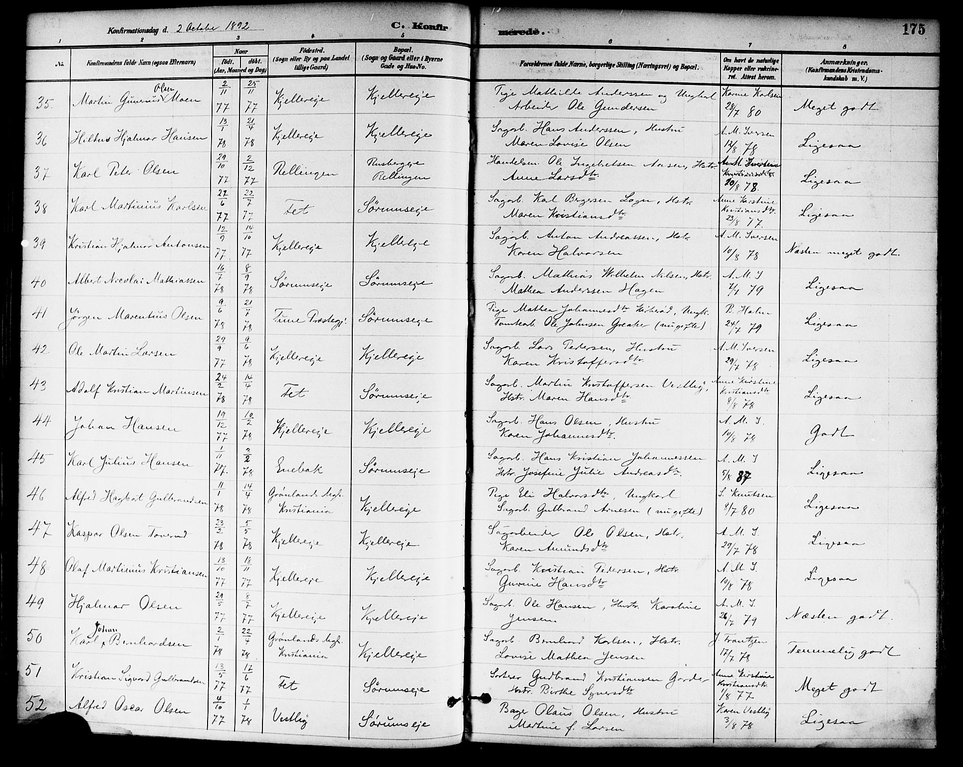 Skedsmo prestekontor Kirkebøker, SAO/A-10033a/F/Fa/L0014: Parish register (official) no. I 14, 1892-1901, p. 175