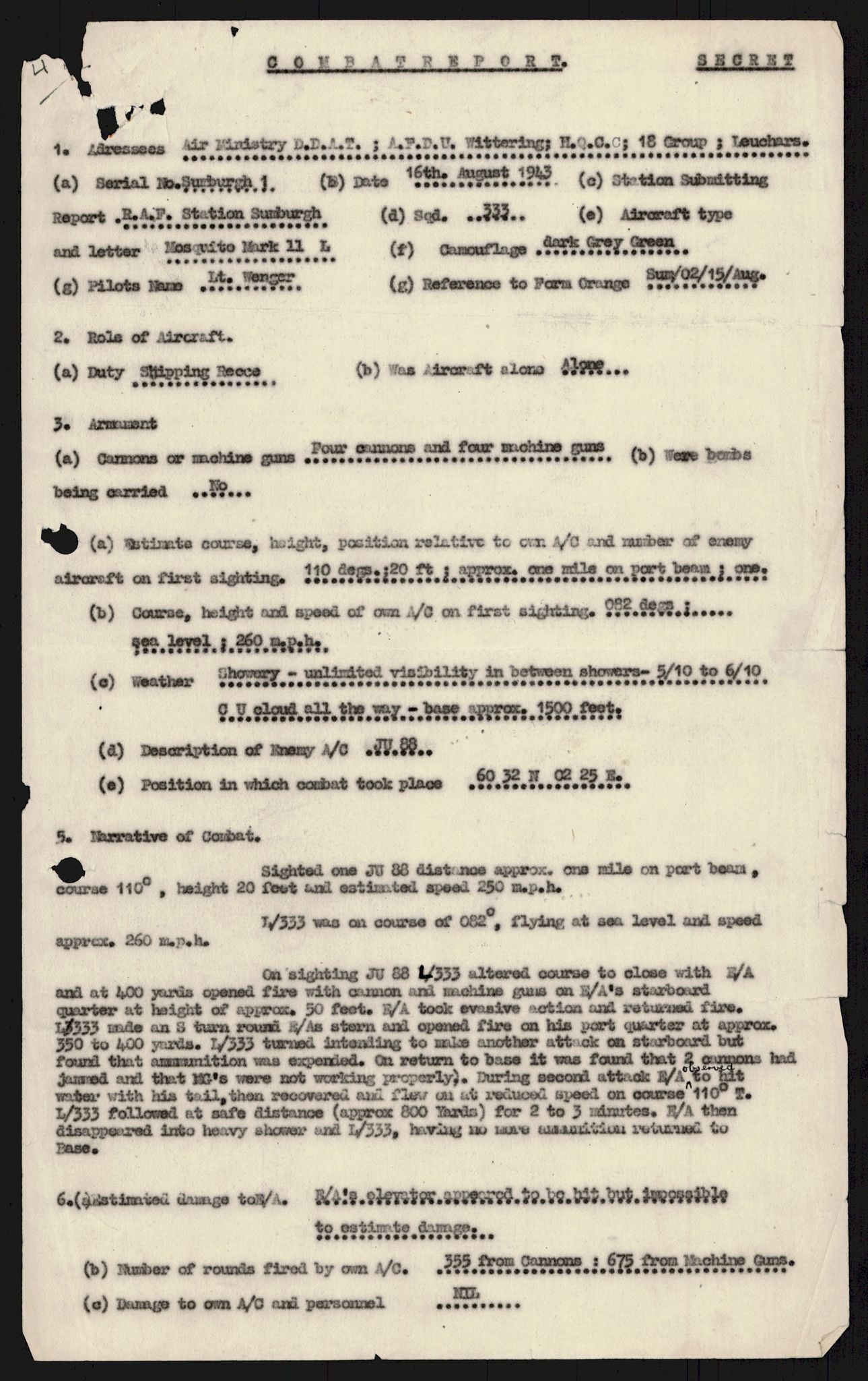 Forsvaret, 333 Skvadron, AV/RA-RAFA-2003/1/Da/L0041: Combat, Crash and and Circumstantial Reports , 1943-1945, p. 489