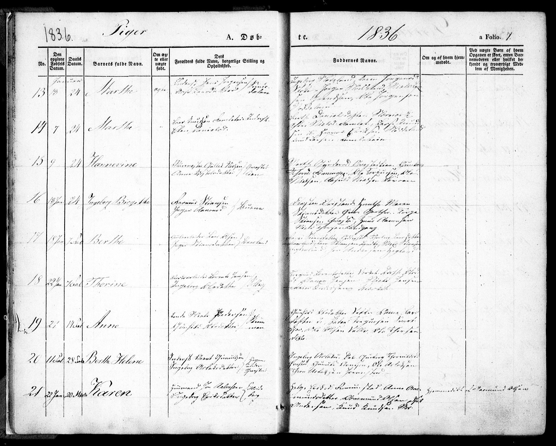 Holt sokneprestkontor, AV/SAK-1111-0021/F/Fa/L0007: Parish register (official) no. A 7, 1836-1848, p. 7